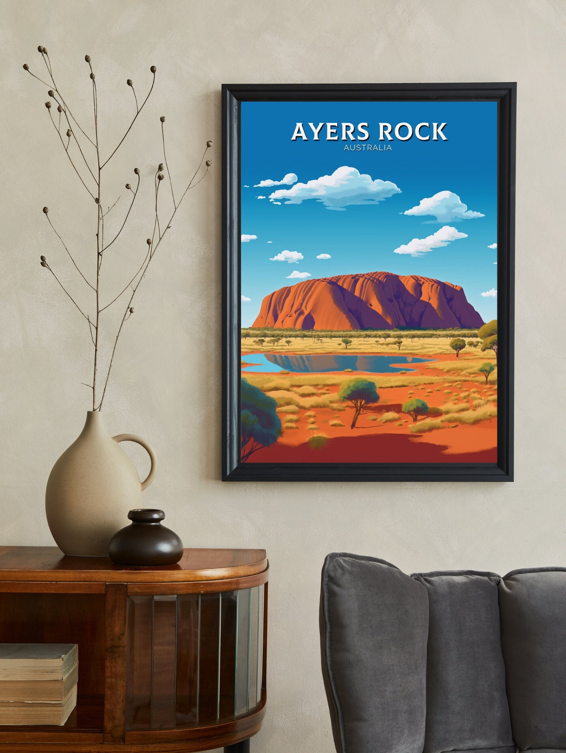 Ayers Rock Poster | Ayers Rock Illustration | Ayers Rock House | Uluru Poster | Ayers Rock Wall Art | Australia Print | Uluru Print ID 347