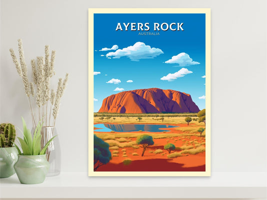 Ayers Rock Poster | Ayers Rock Illustration | Ayers Rock House | Uluru Poster | Ayers Rock Wall Art | Australia Print | Uluru Print ID 347