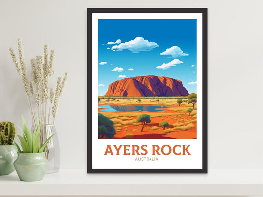 Ayers Rock Print | Ayers Rock Poster | Ayers Rock Illustration | Uluru Poster | Ayers Rock Wall Art | Australia Print | Uluru Print ID 348