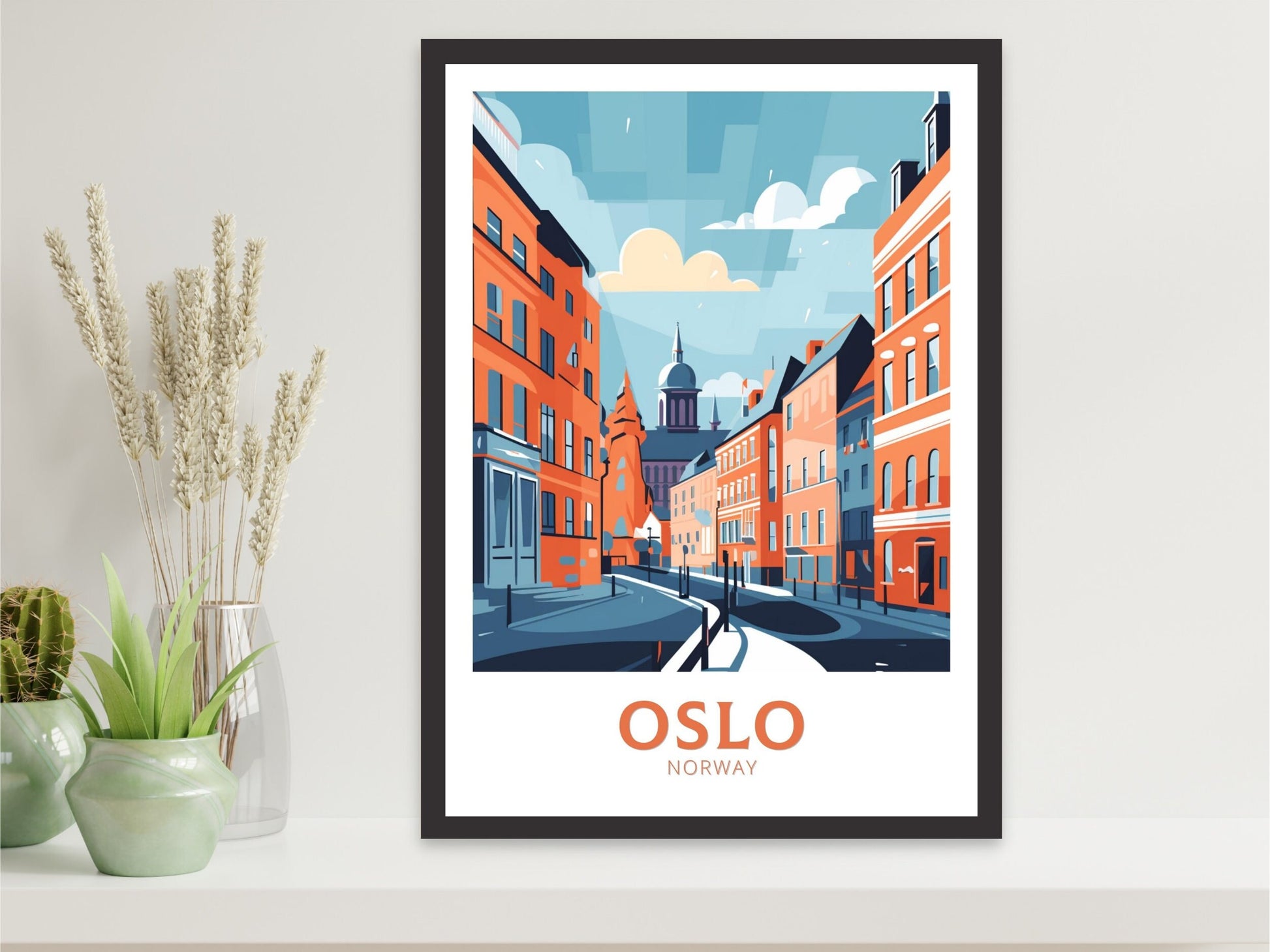 Oslo Travel Print | Oslo Poster | Oslo Print | Oslo Wall Art | Oslo Illustration | Oslo Norway | Norway Poster | Norway Art | ID 352