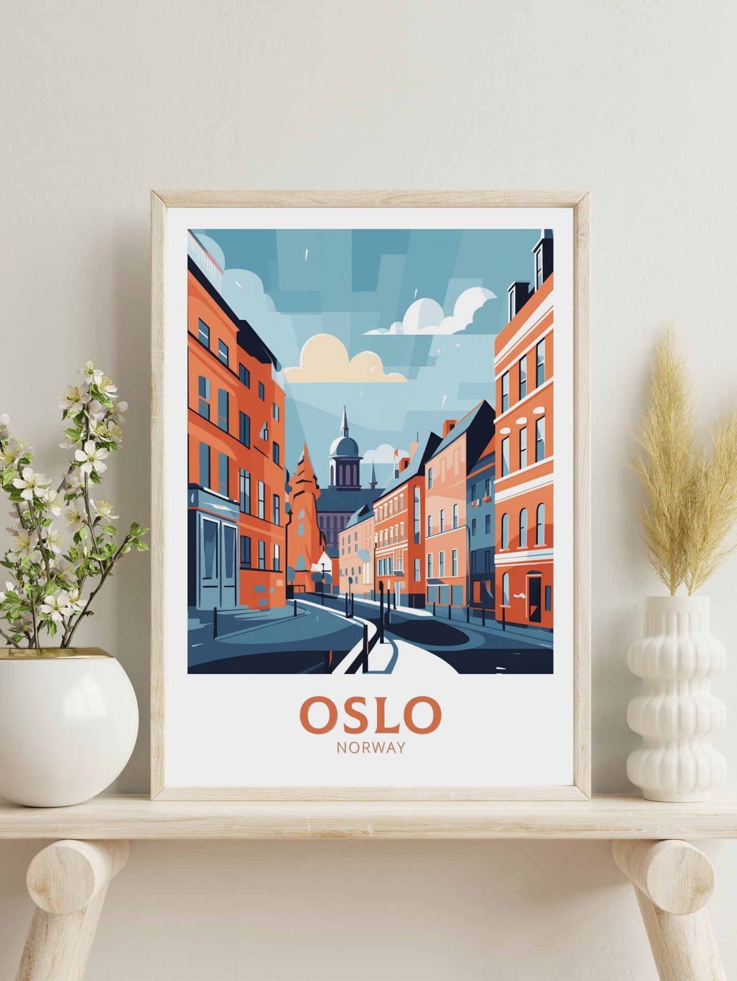 Oslo Travel Print | Oslo Poster | Oslo Print | Oslo Wall Art | Oslo Illustration | Oslo Norway | Norway Poster | Norway Art | ID 352