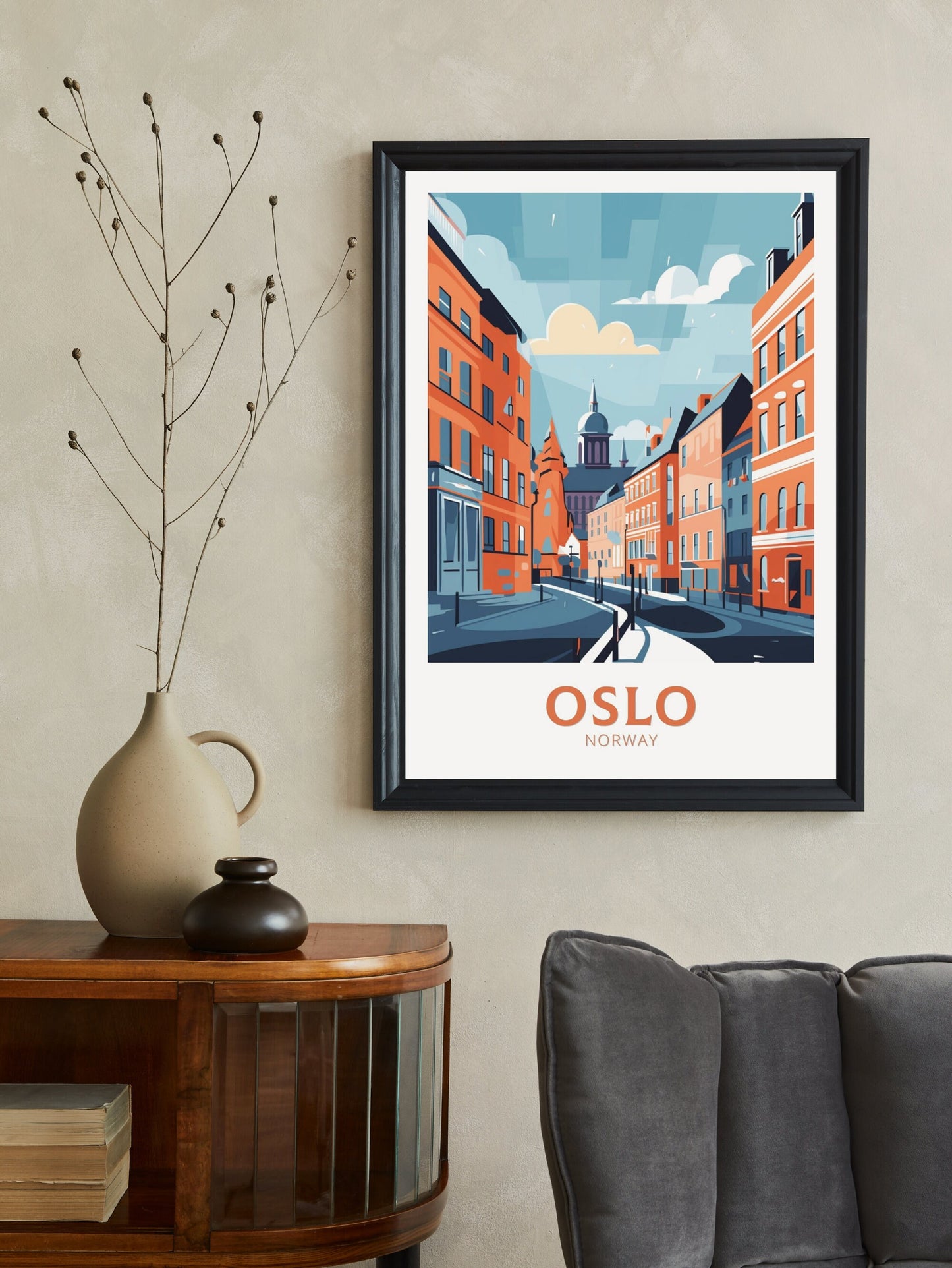 Oslo Travel Print | Oslo Poster | Oslo Print | Oslo Wall Art | Oslo Illustration | Oslo Norway | Norway Poster | Norway Art | ID 352