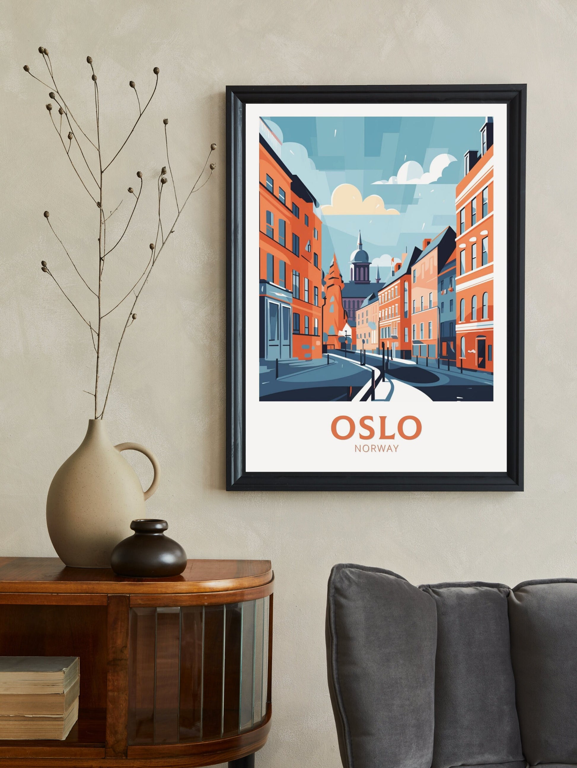 Oslo Travel Print | Oslo Poster | Oslo Print | Oslo Wall Art | Oslo Illustration | Oslo Norway | Norway Poster | Norway Art | ID 352