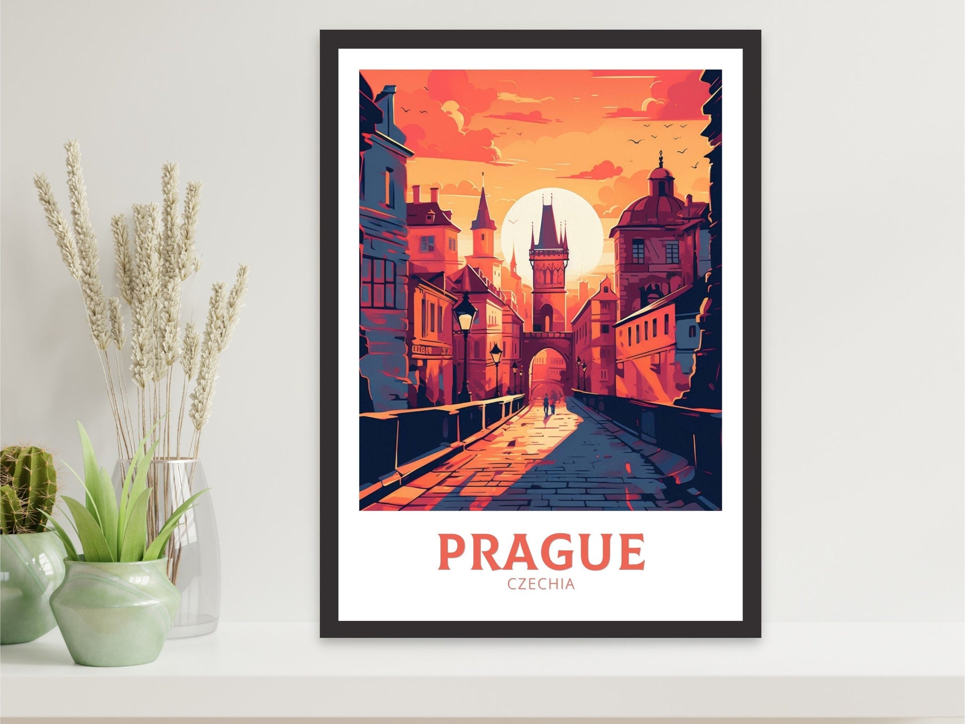 Prague Travel Poster | Prague Illustration | Prague Wall Art | Chech Republic Print | Prague Home Décor | Prague Print | ID 354