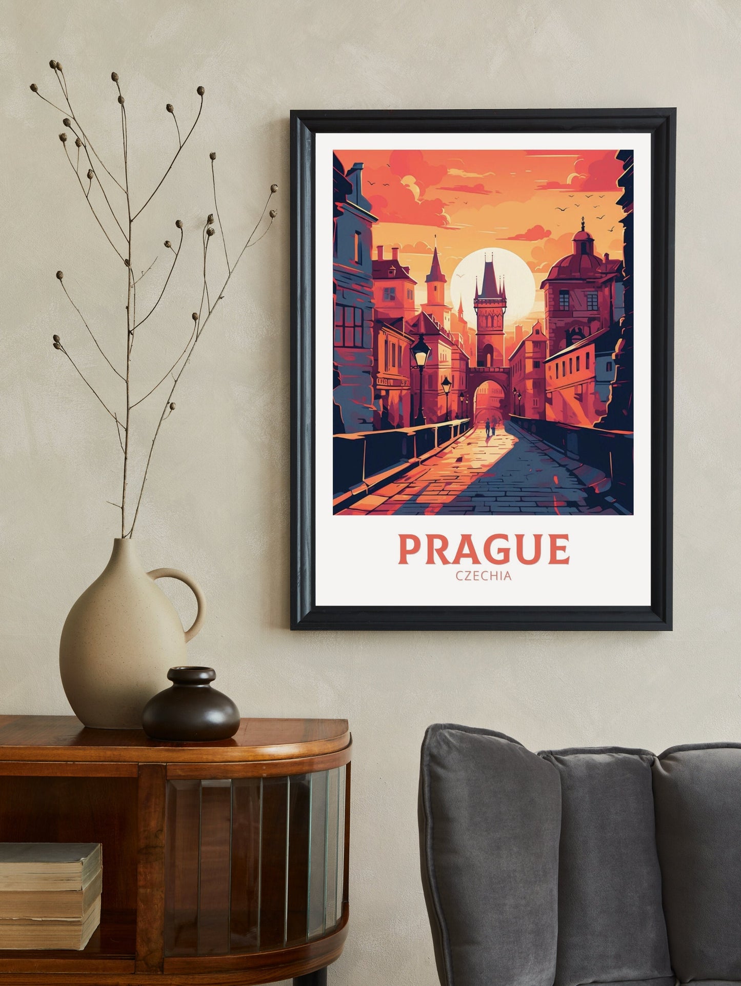 Prague Travel Poster | Prague Illustration | Prague Wall Art | Chech Republic Print | Prague Home Décor | Prague Print | ID 354