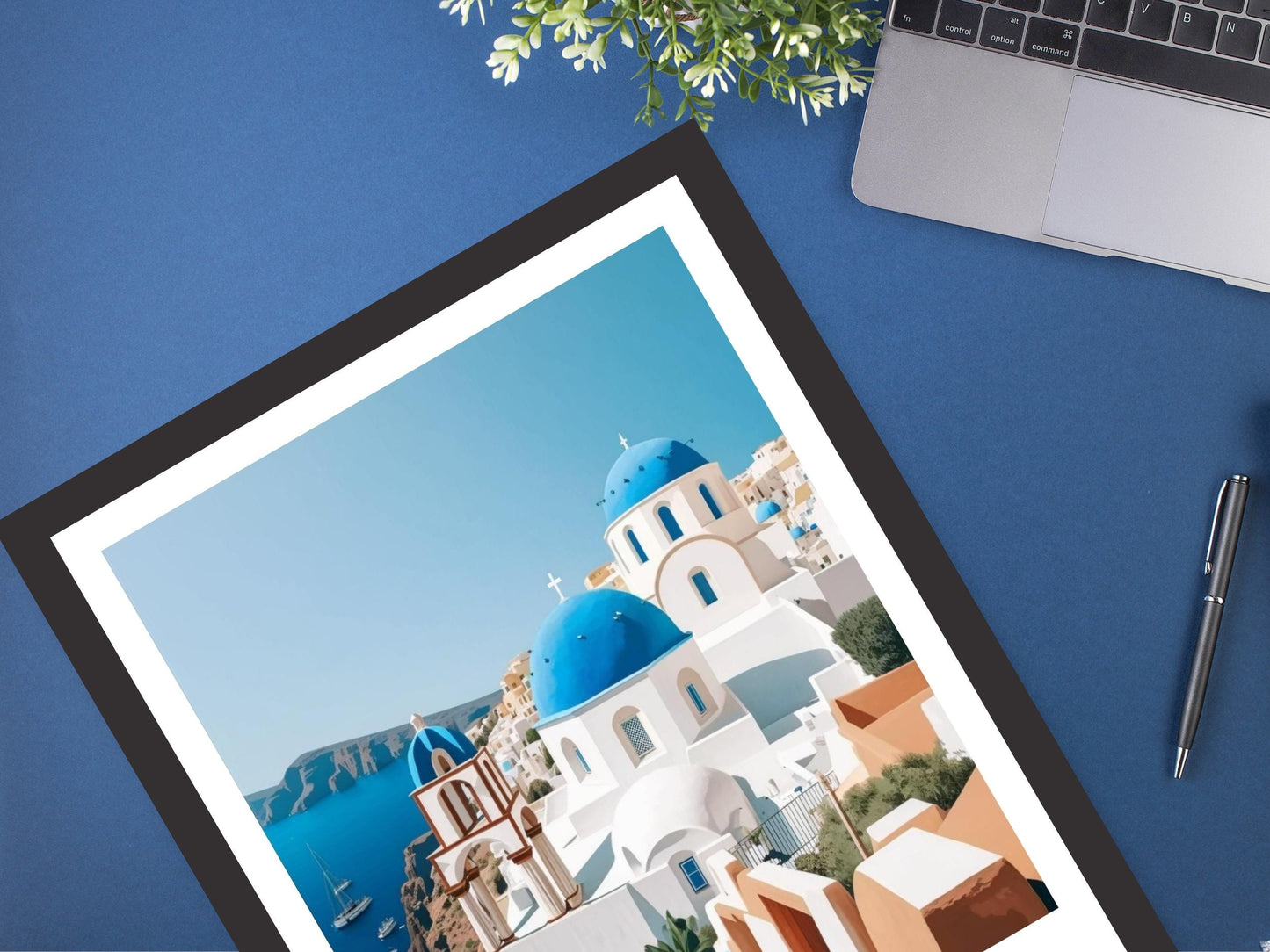 Santorini Travel Poster | Santorini Illustration | Santorini Wall Art | Greece Poster | Greece Home Décor | Santorini Print | ID 355