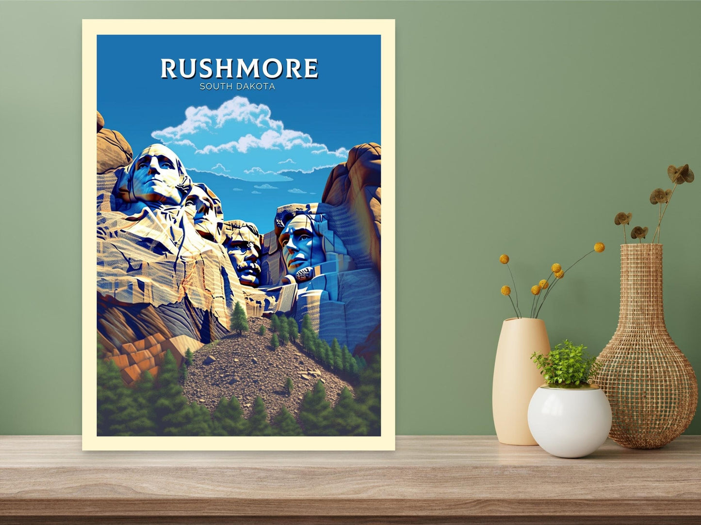 Mount Rushmore Poster | Rushmore Travel Print | Rushmore Design | Rushmore Wall Art | Mount Rushmore Illustration | USA Print | ID 360