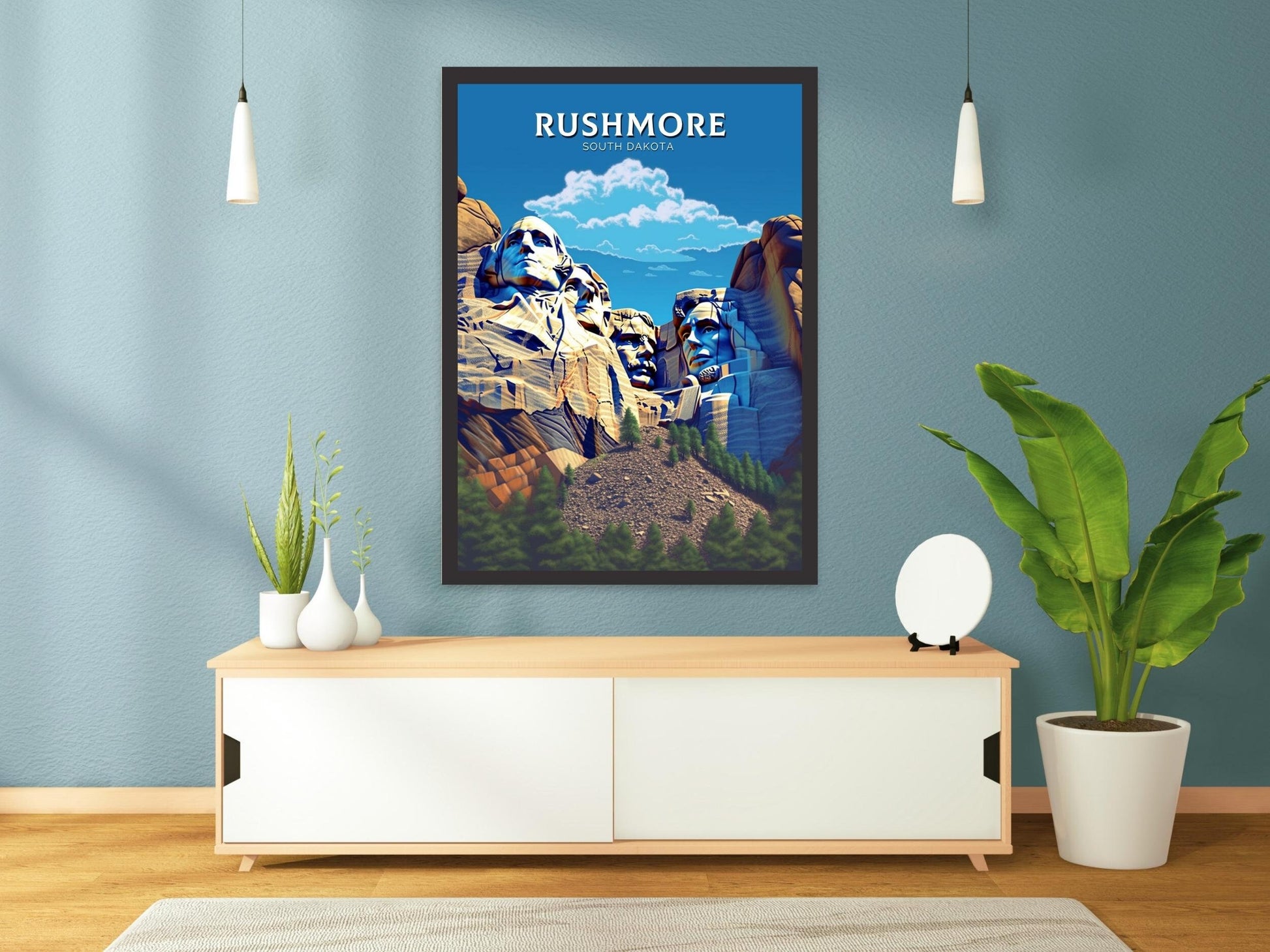 Mount Rushmore Poster | Rushmore Travel Print | Rushmore Design | Rushmore Wall Art | Mount Rushmore Illustration | USA Print | ID 360