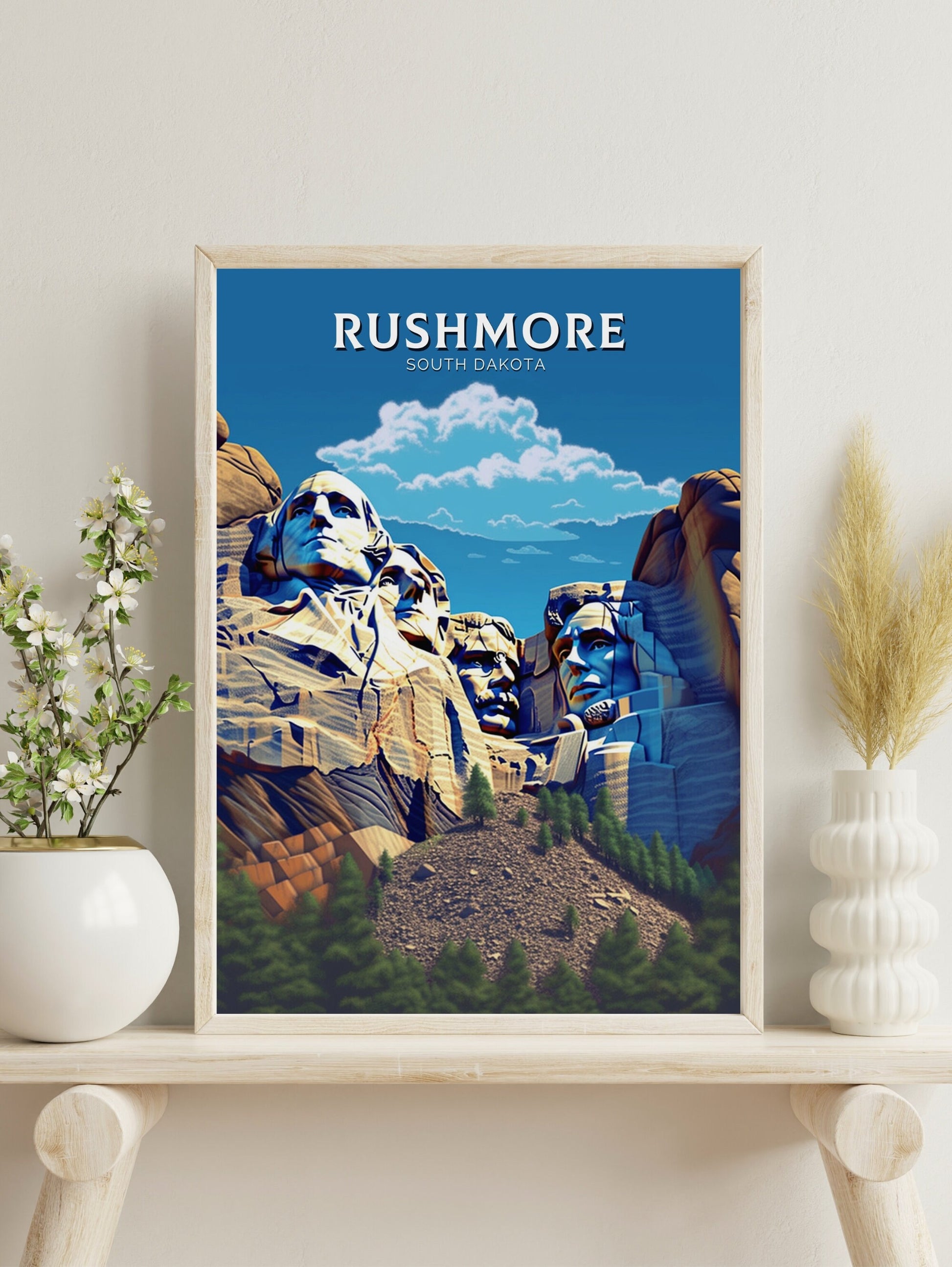 Mount Rushmore Poster | Rushmore Travel Print | Rushmore Design | Rushmore Wall Art | Mount Rushmore Illustration | USA Print | ID 360