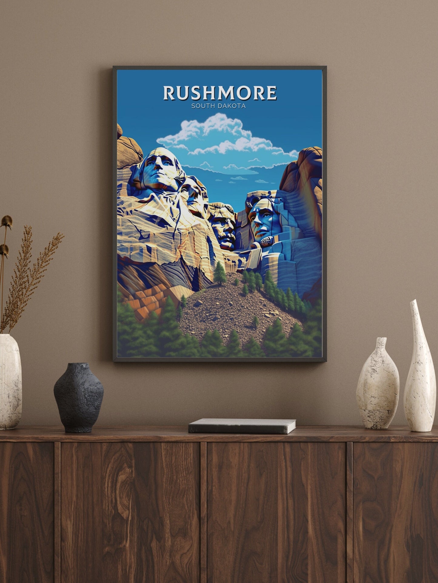 Mount Rushmore Poster | Rushmore Travel Print | Rushmore Design | Rushmore Wall Art | Mount Rushmore Illustration | USA Print | ID 360