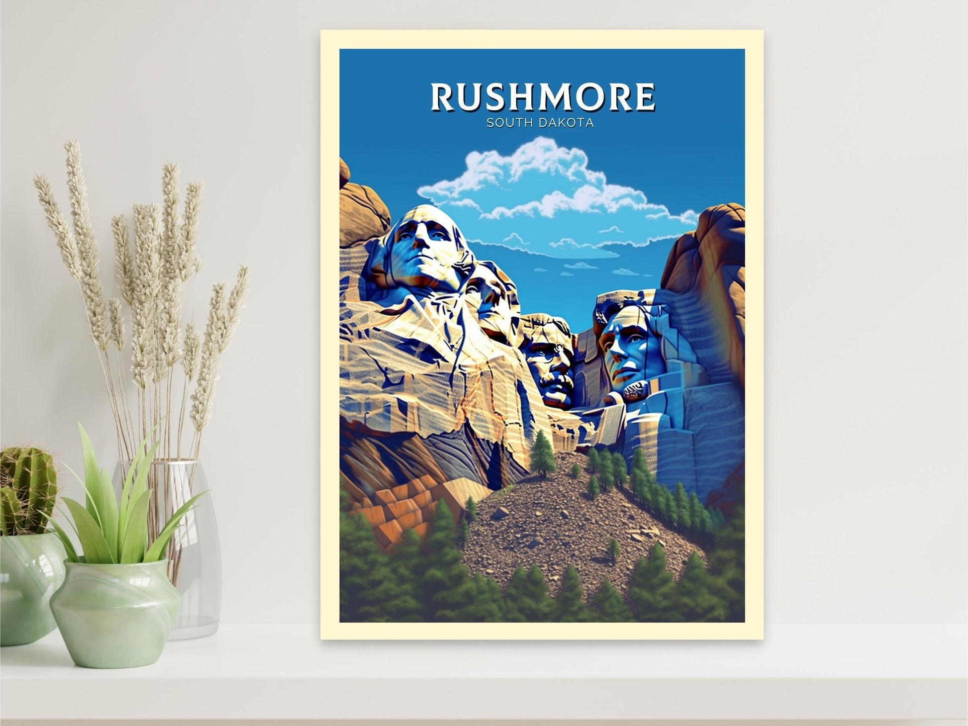 Mount Rushmore Poster | Rushmore Travel Print | Rushmore Design | Rushmore Wall Art | Mount Rushmore Illustration | USA Print | ID 360