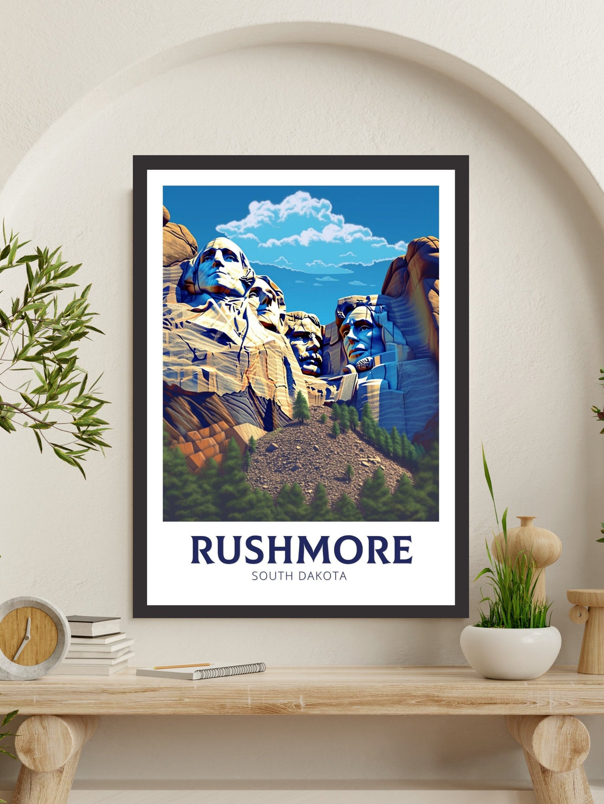 Rushmore Travel Print | Mount Rushmore Poster | Rushmore Design | Rushmore Wall Art | Mount Rushmore Illustration | USA Print | ID 361