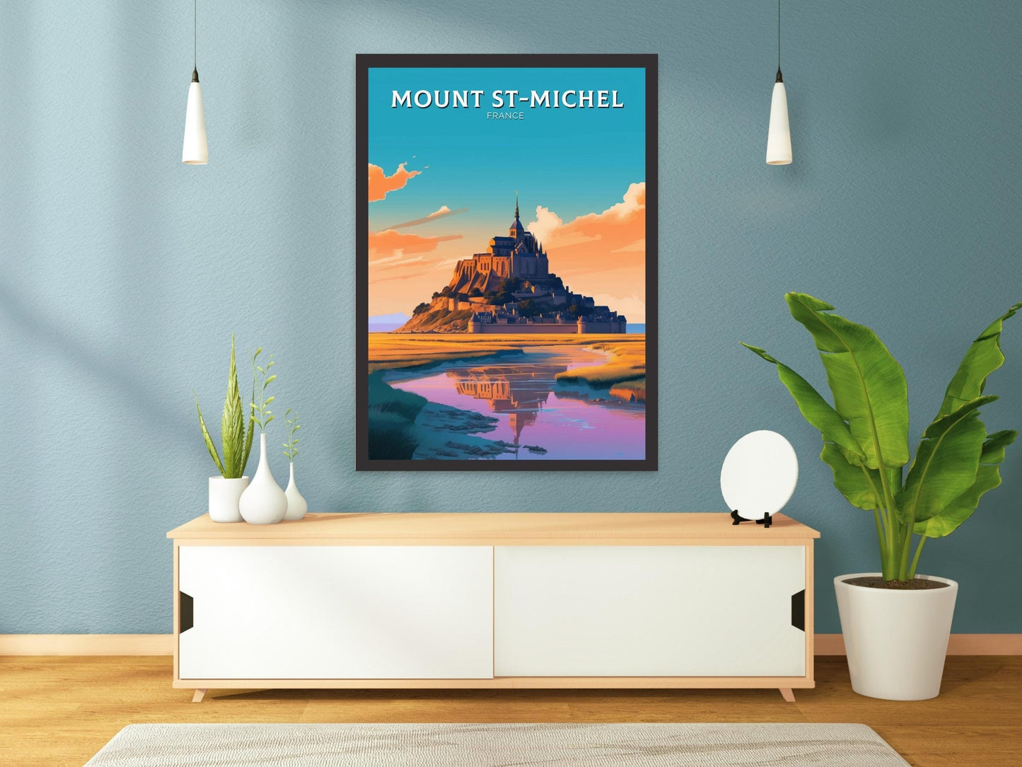 Mount St. Michel Travel Poster | Mount St. Michel Illustration | Mount St. Michel Wall Art | France Poster | France Home Décor | ID 362