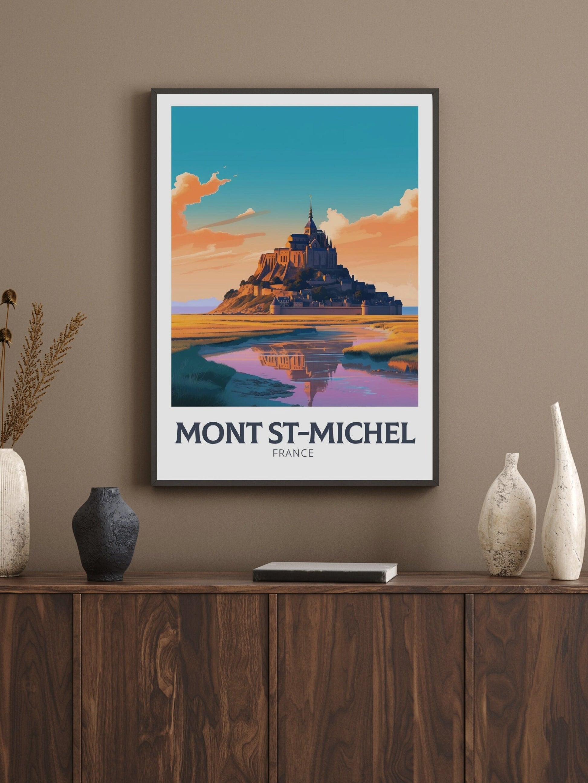 Mont St. Michel Travel Print | Mont St. Michel Travel Poster | Mont St. Michel Wall Art | France Poster | France Home Décor | ID 363