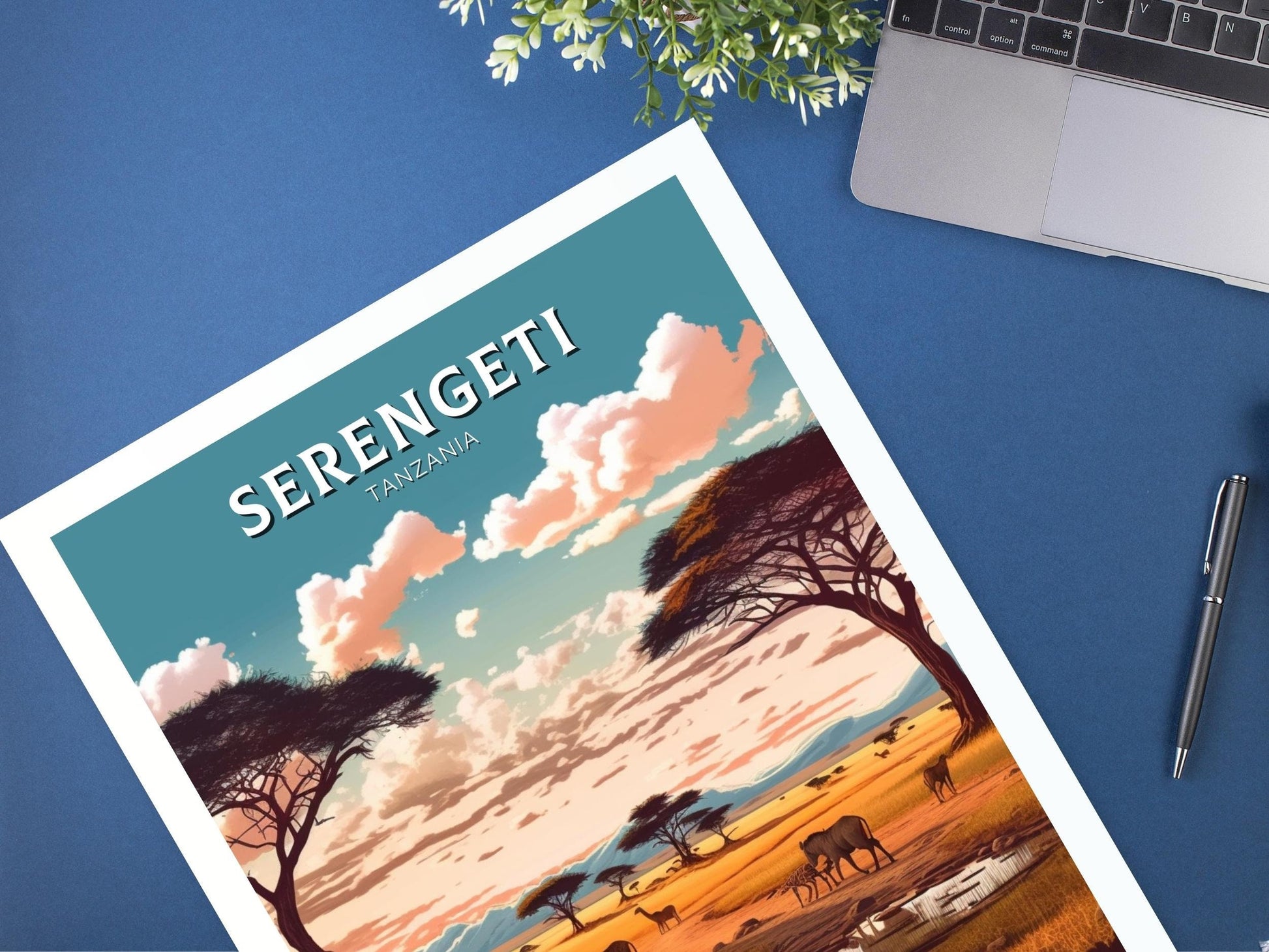 Serengeti Travel Print | Serengeti Illustration | Serengeti Wall Art | Africa Print | Tanzania Home Décor | Serengeti Travel Poster | ID 364