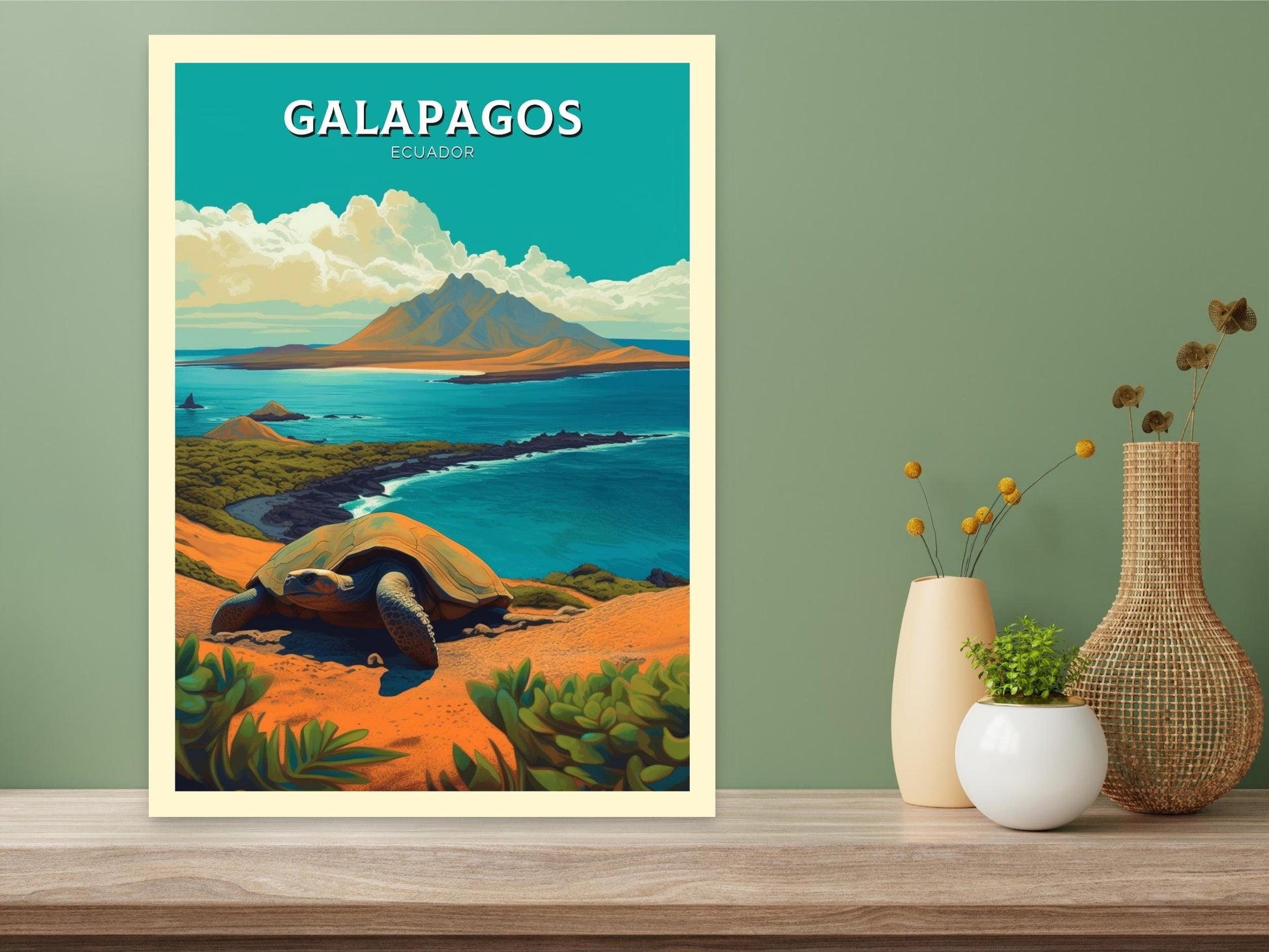 Galápagos Islands Poster | Galápagos Islands Design | Galápagos Travel Print | Galápagos Wall Art | Galápagos Painting | Illustration ID 366