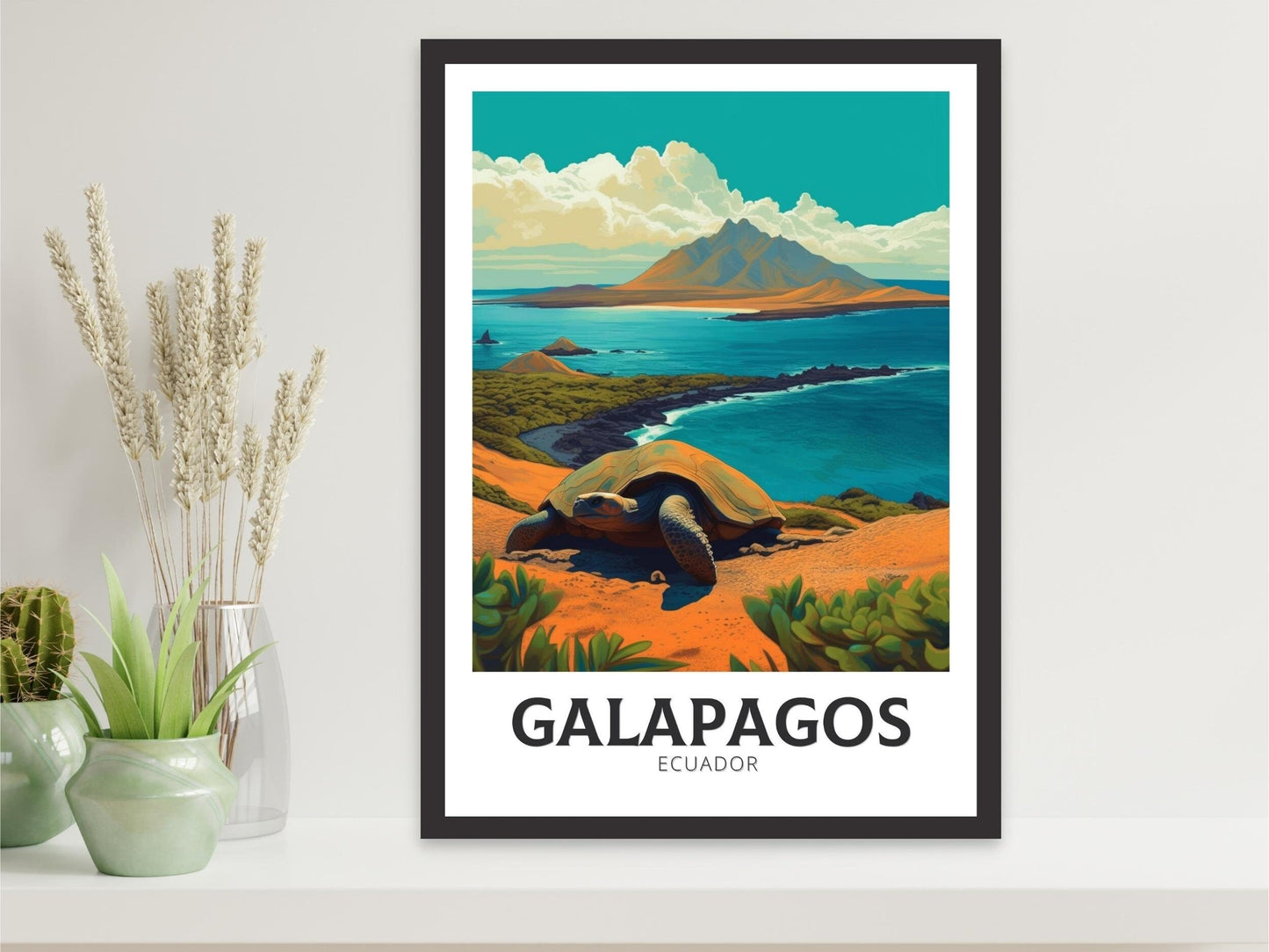 Galápagos Travel Print | Galápagos Islands Poster | Galápagos Islands Design | Galápagos Wall Art | Galápagos Painting | Illustration ID 367