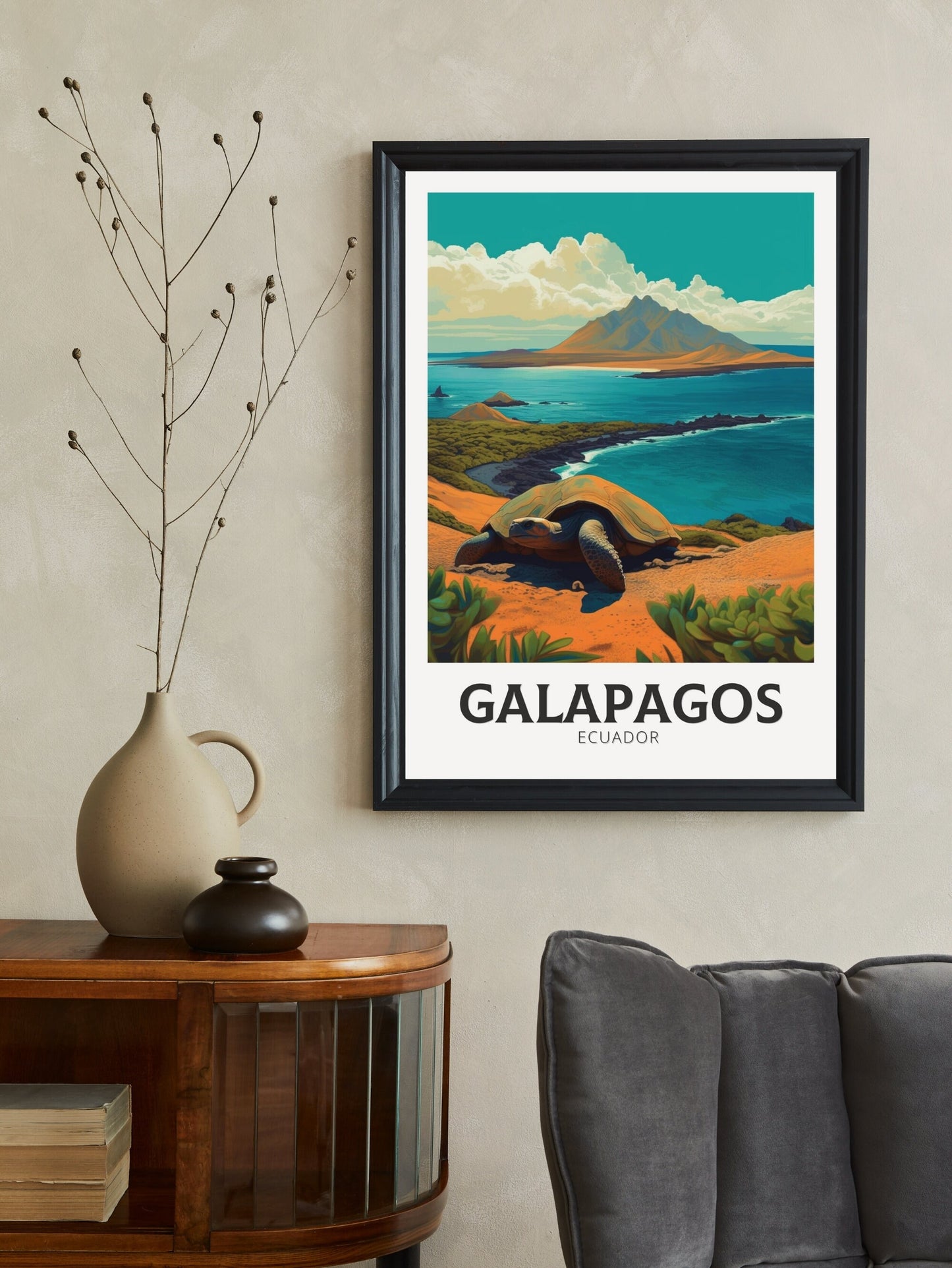 Galápagos Travel Print | Galápagos Islands Poster | Galápagos Islands Design | Galápagos Wall Art | Galápagos Painting | Illustration ID 367