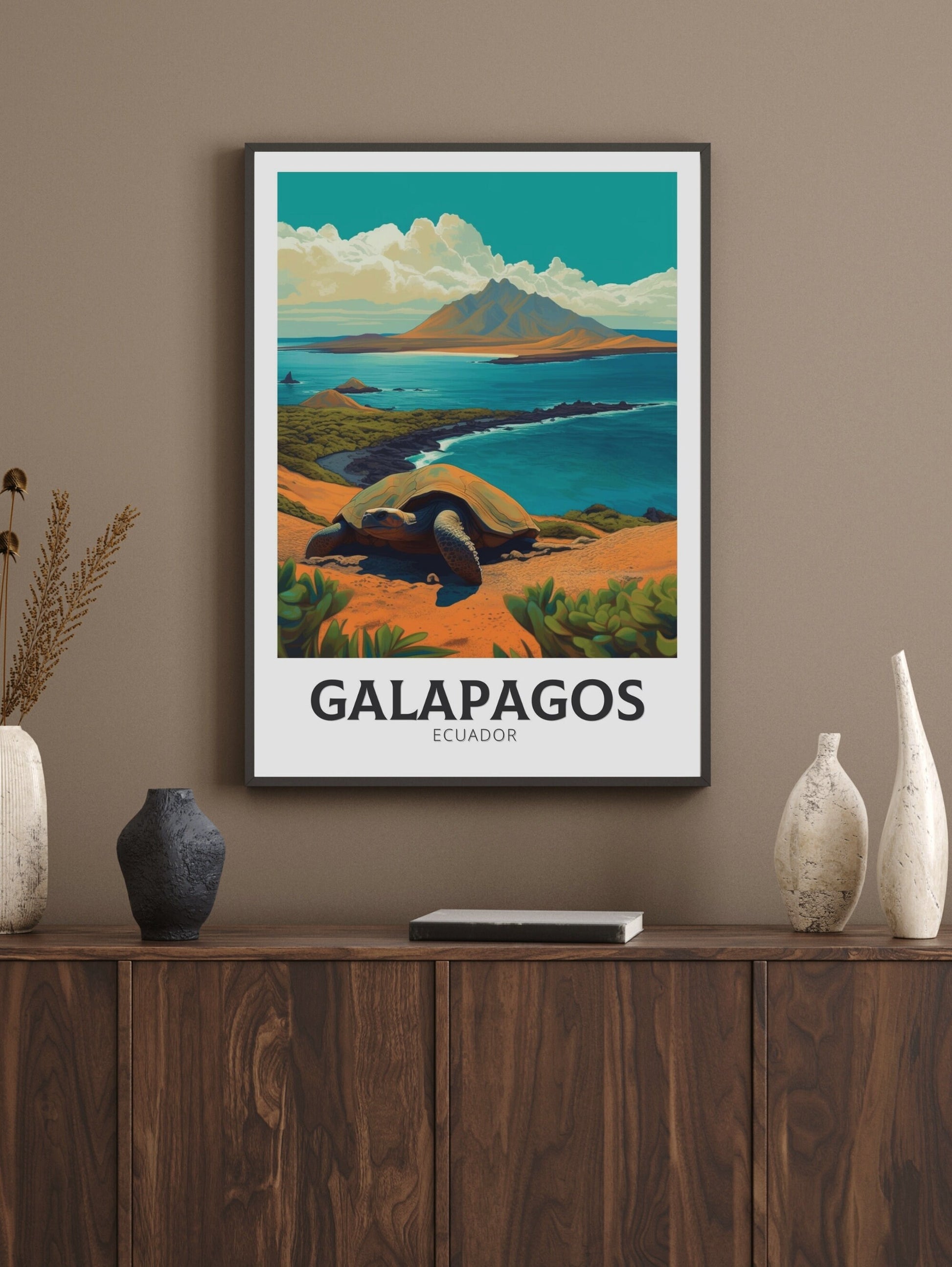 Galápagos Travel Print | Galápagos Islands Poster | Galápagos Islands Design | Galápagos Wall Art | Galápagos Painting | Illustration ID 367