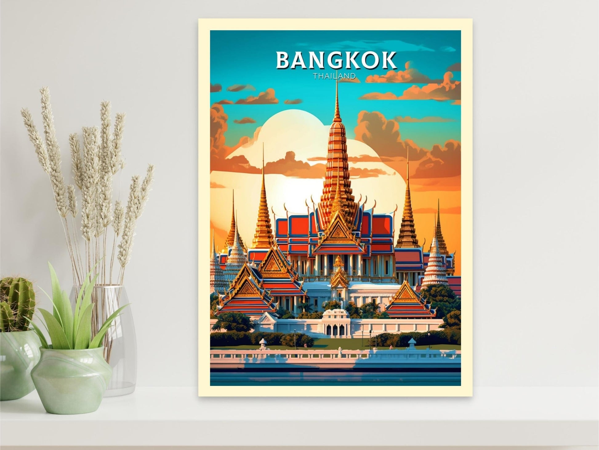 Bangkok Travel Poster | Bangkok Print | Thailand Travel Gift | Bangkok Grand Palace Poster | The Grand Palace | Housewarming Gift ID 368