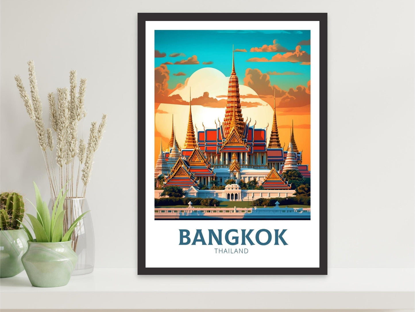 Bangkok Print | Bangkok Travel Poster | Thailand Travel Gift | Bangkok Grand Palace Poster | The Grand Palace | Travel Birthday Gift ID 369