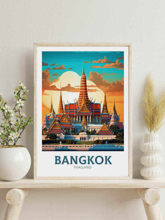 Bangkok Print | Bangkok Travel Poster | Thailand Travel Gift | Bangkok Grand Palace Poster | The Grand Palace | Travel Birthday Gift ID 369