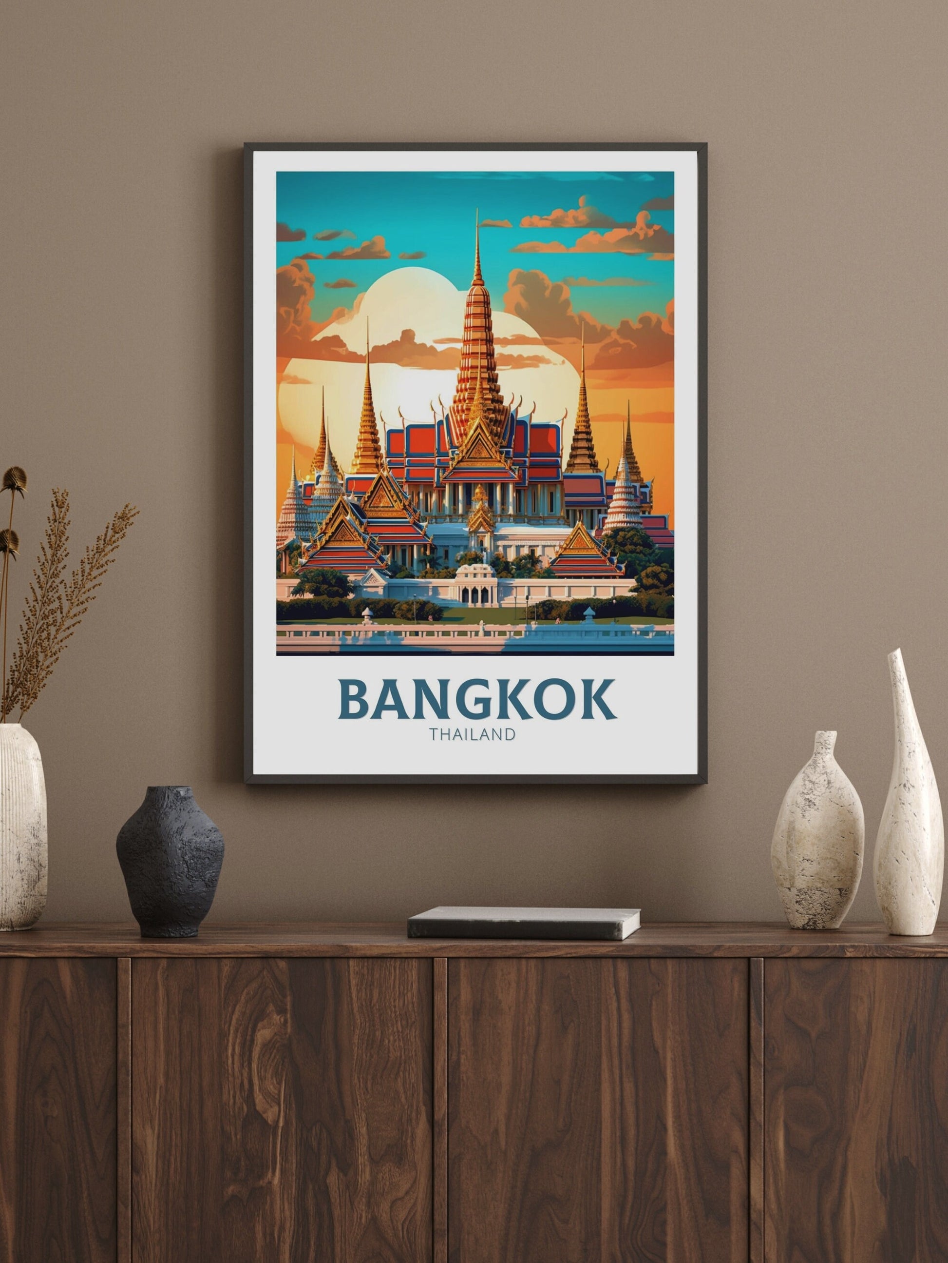 Bangkok Print | Bangkok Travel Poster | Thailand Travel Gift | Bangkok Grand Palace Poster | The Grand Palace | Travel Birthday Gift ID 369