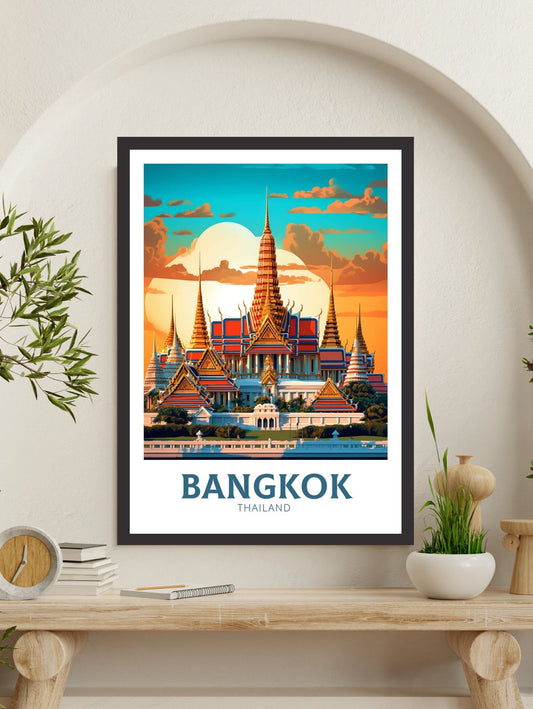 Bangkok Print | Bangkok Travel Poster | Thailand Travel Gift | Bangkok Grand Palace Poster | The Grand Palace | Travel Birthday Gift ID 369