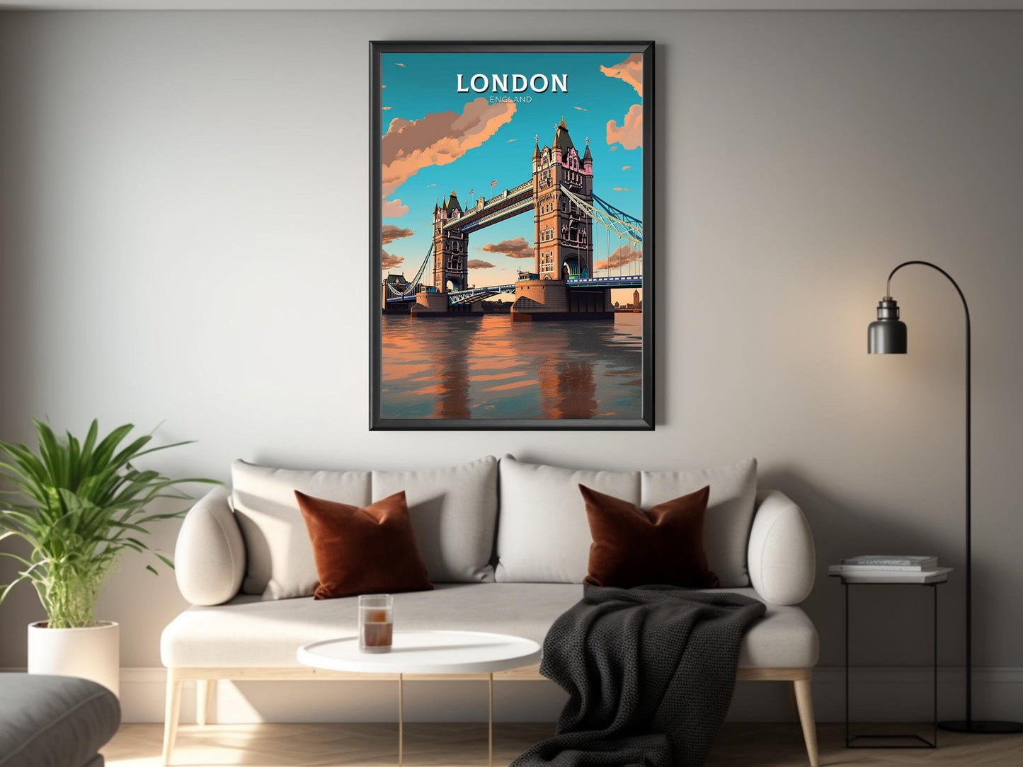 London Tower Bridge Print | London Travel Print | London Illustration | London Wall Art |London Travel Poster | London Home Décor | ID 378