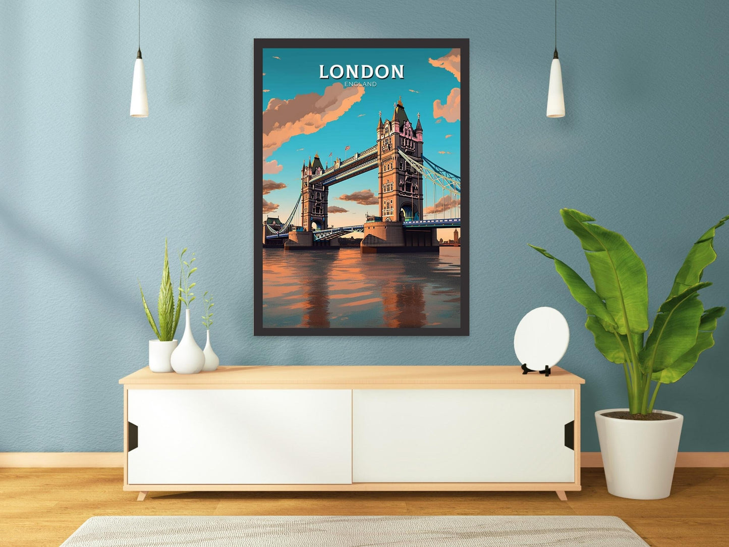 London Tower Bridge Print | London Travel Print | London Illustration | London Wall Art |London Travel Poster | London Home Décor | ID 378