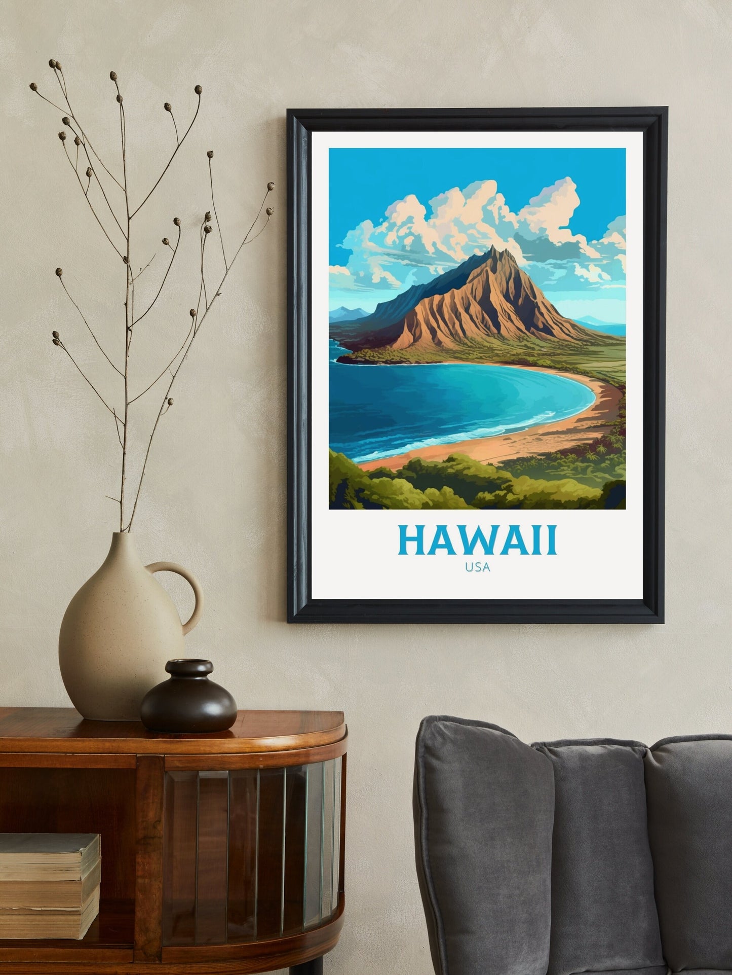 Hawaii Travel Poster | Hawaii Travel Print | Hawaii Design | Hawaii Wall Art | Hawaii Illustration | The Islands of Hawaii poster | ID 381