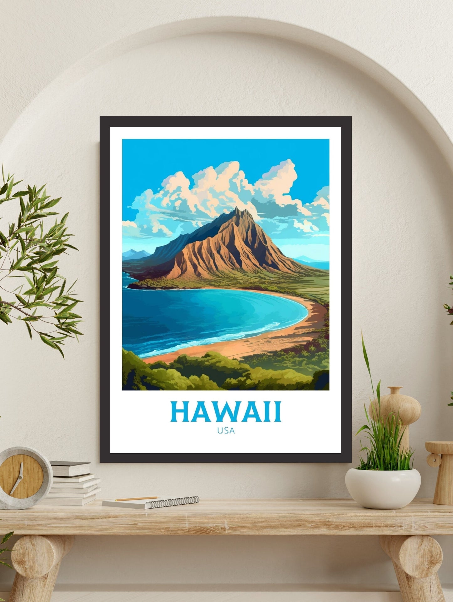 Hawaii Travel Poster | Hawaii Travel Print | Hawaii Design | Hawaii Wall Art | Hawaii Illustration | The Islands of Hawaii poster | ID 381