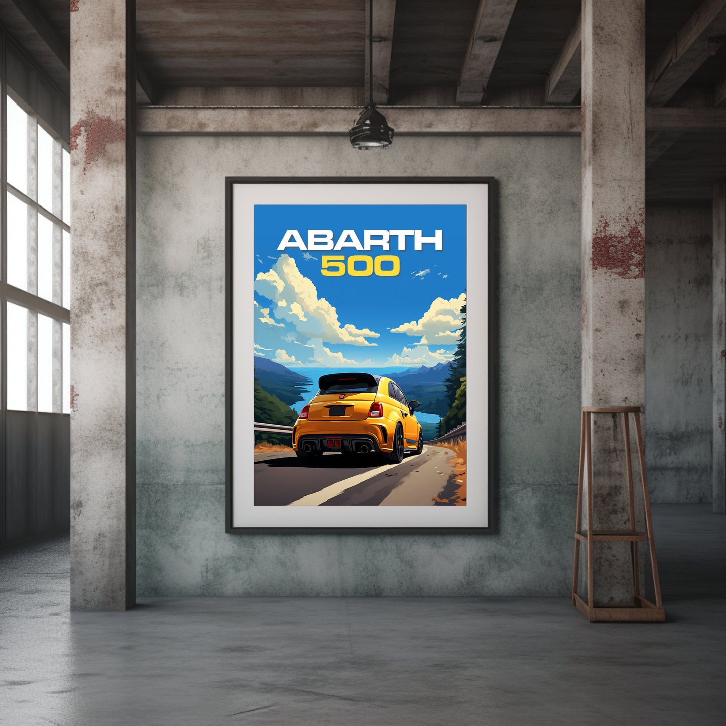 Abarth 500 Car Poster