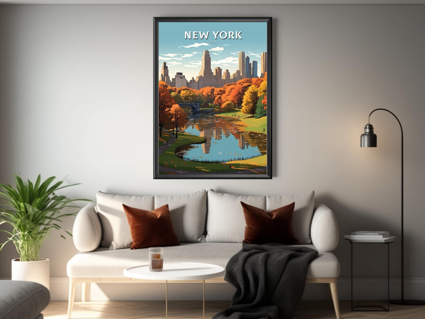 New York Poster | Central Park Poster | New York Travel Print | New York Design | New York Wall Art | New York Illustration | ID 429