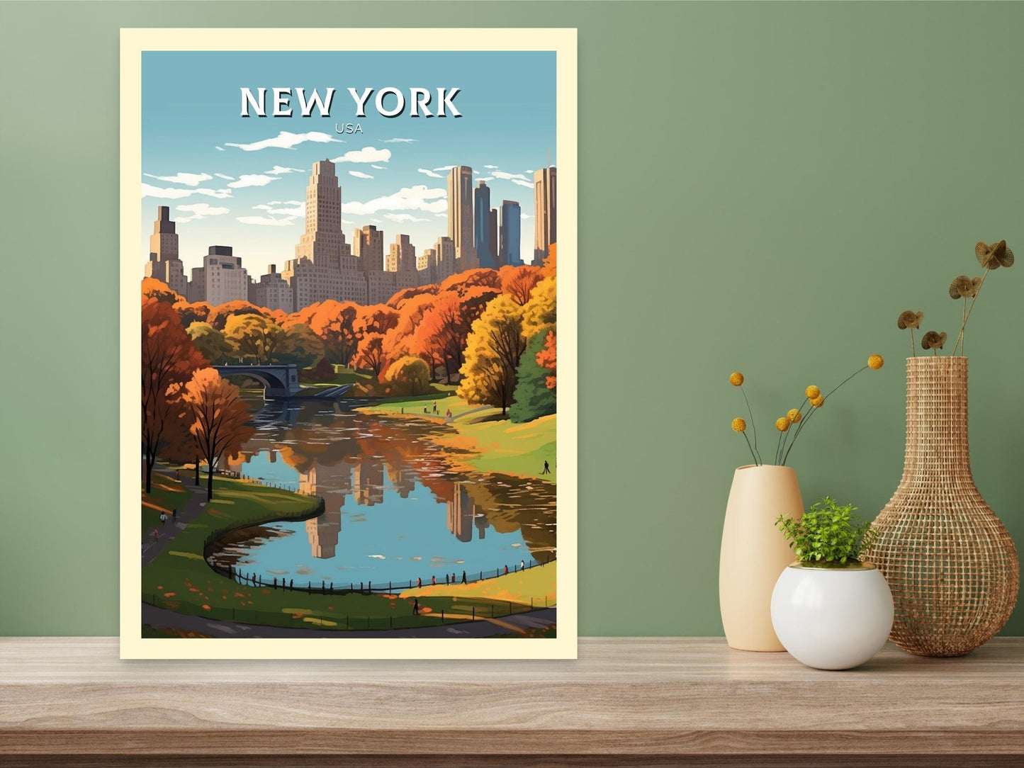 New York Poster | Central Park Poster | New York Travel Print | New York Design | New York Wall Art | New York Illustration | ID 429