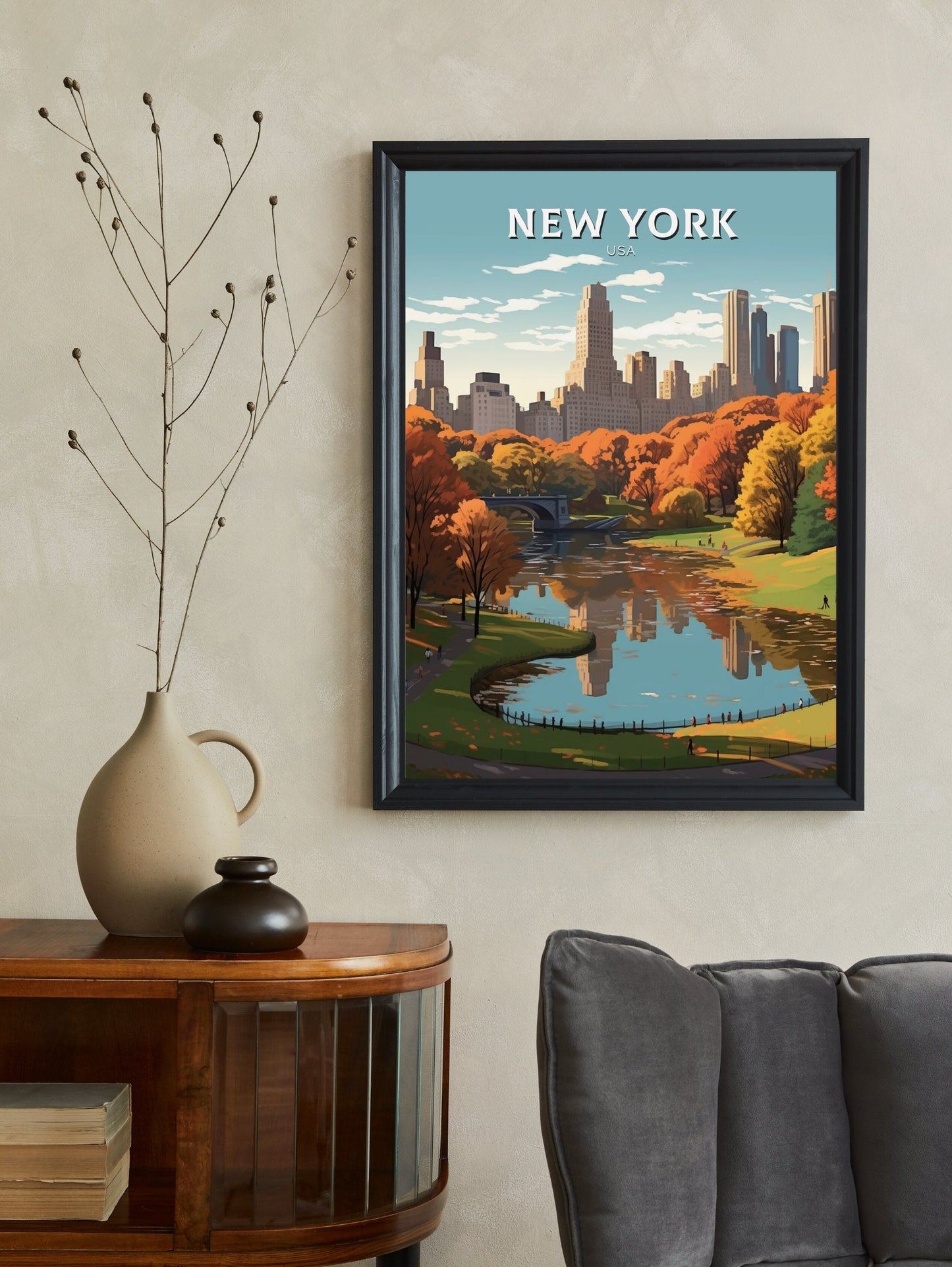 New York Poster | Central Park Poster | New York Travel Print | New York Design | New York Wall Art | New York Illustration | ID 429