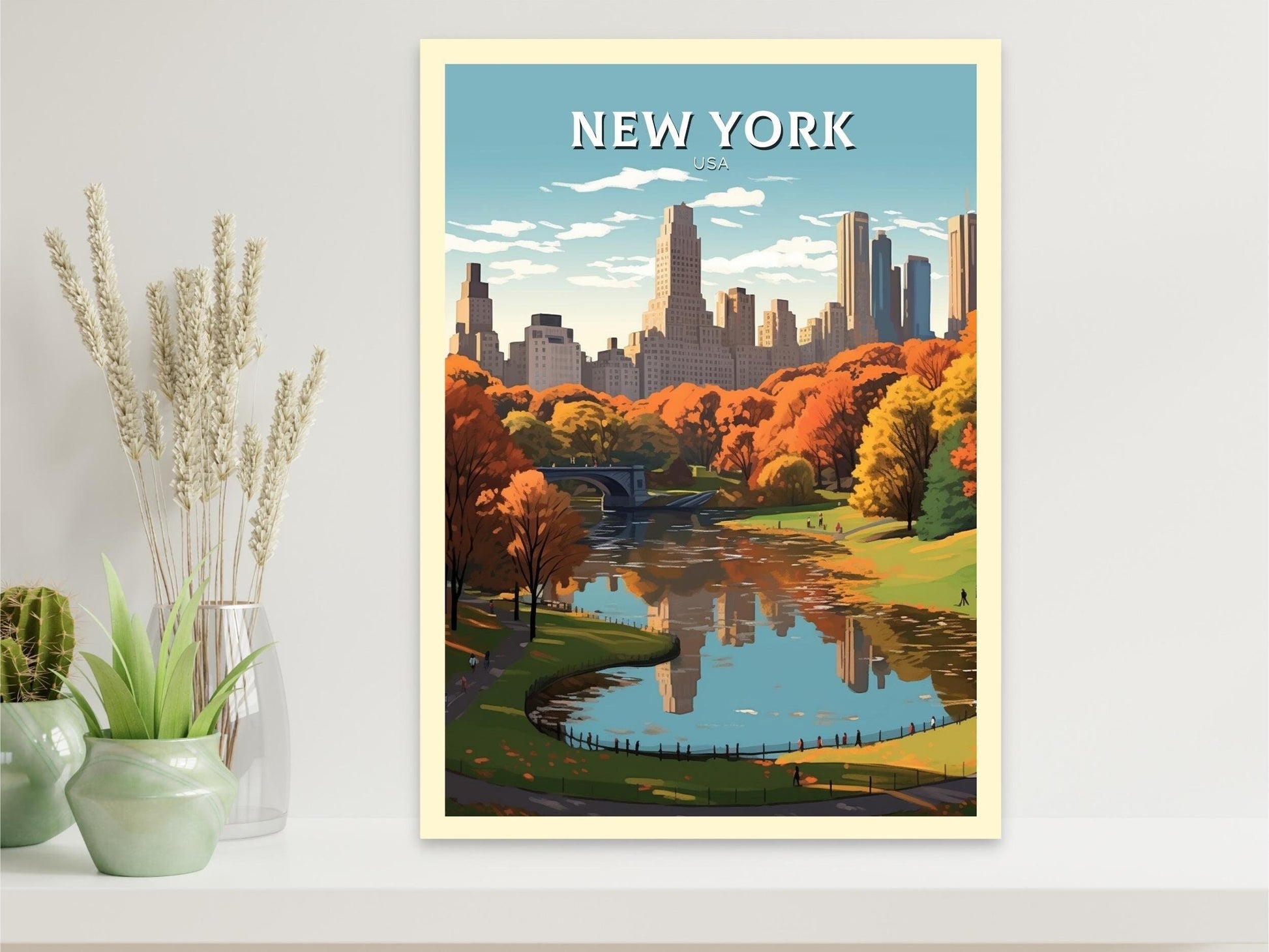 New York Poster | Central Park Poster | New York Travel Print | New York Design | New York Wall Art | New York Illustration | ID 429