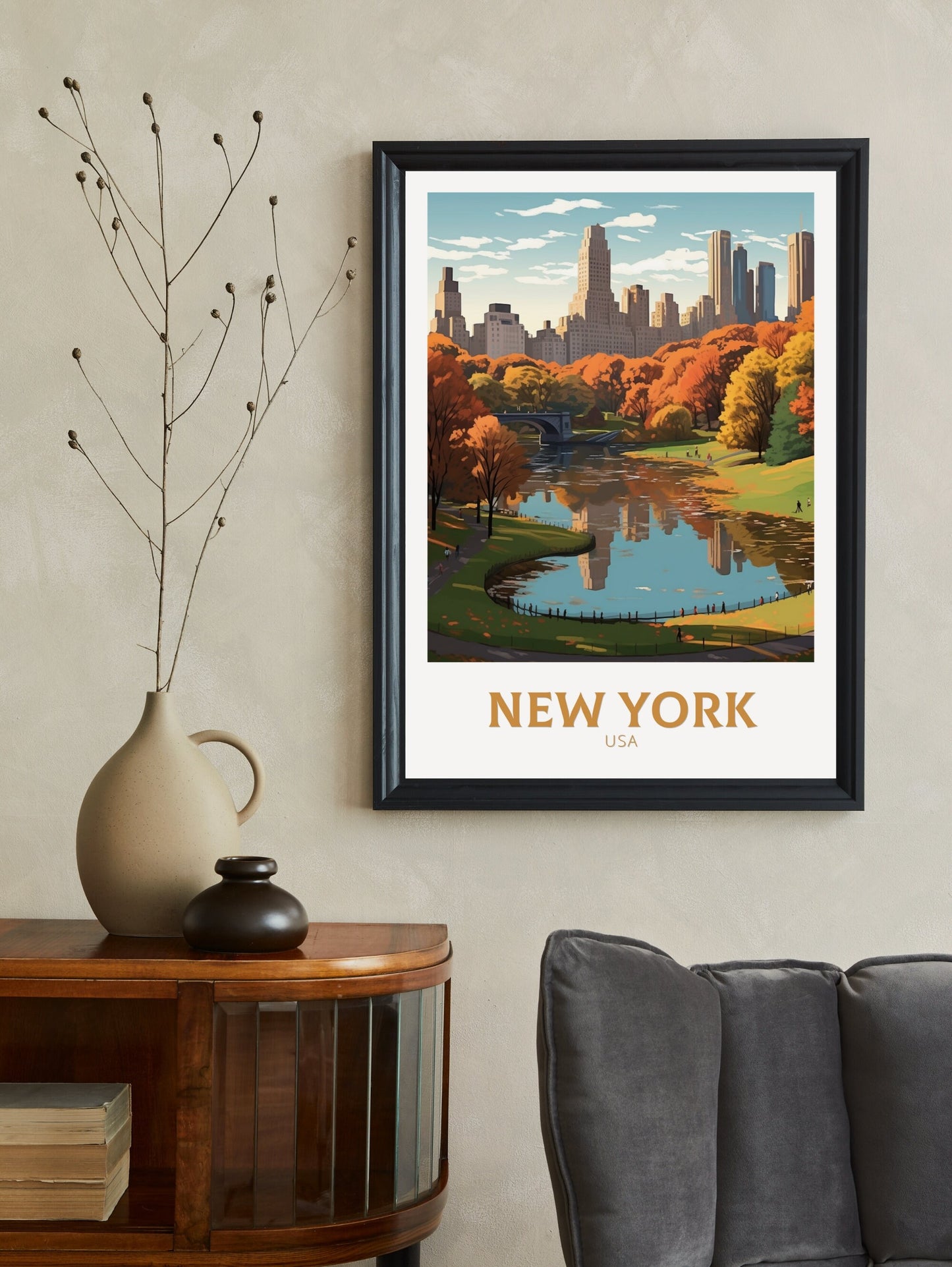 New York Travel Print | New York Poster | Central Park Poster | New York Design | New York Wall Art | New York Illustration | ID 430