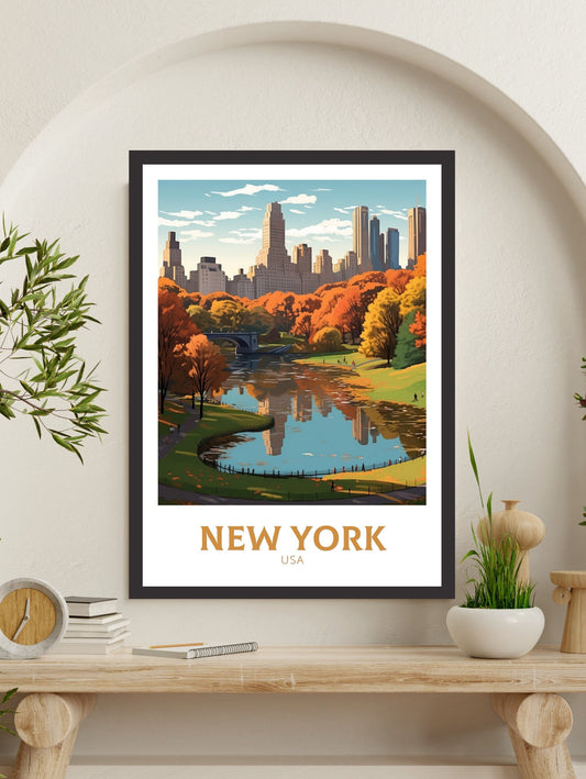 New York Travel Print | New York Poster | Central Park Poster | New York Design | New York Wall Art | New York Illustration | ID 430