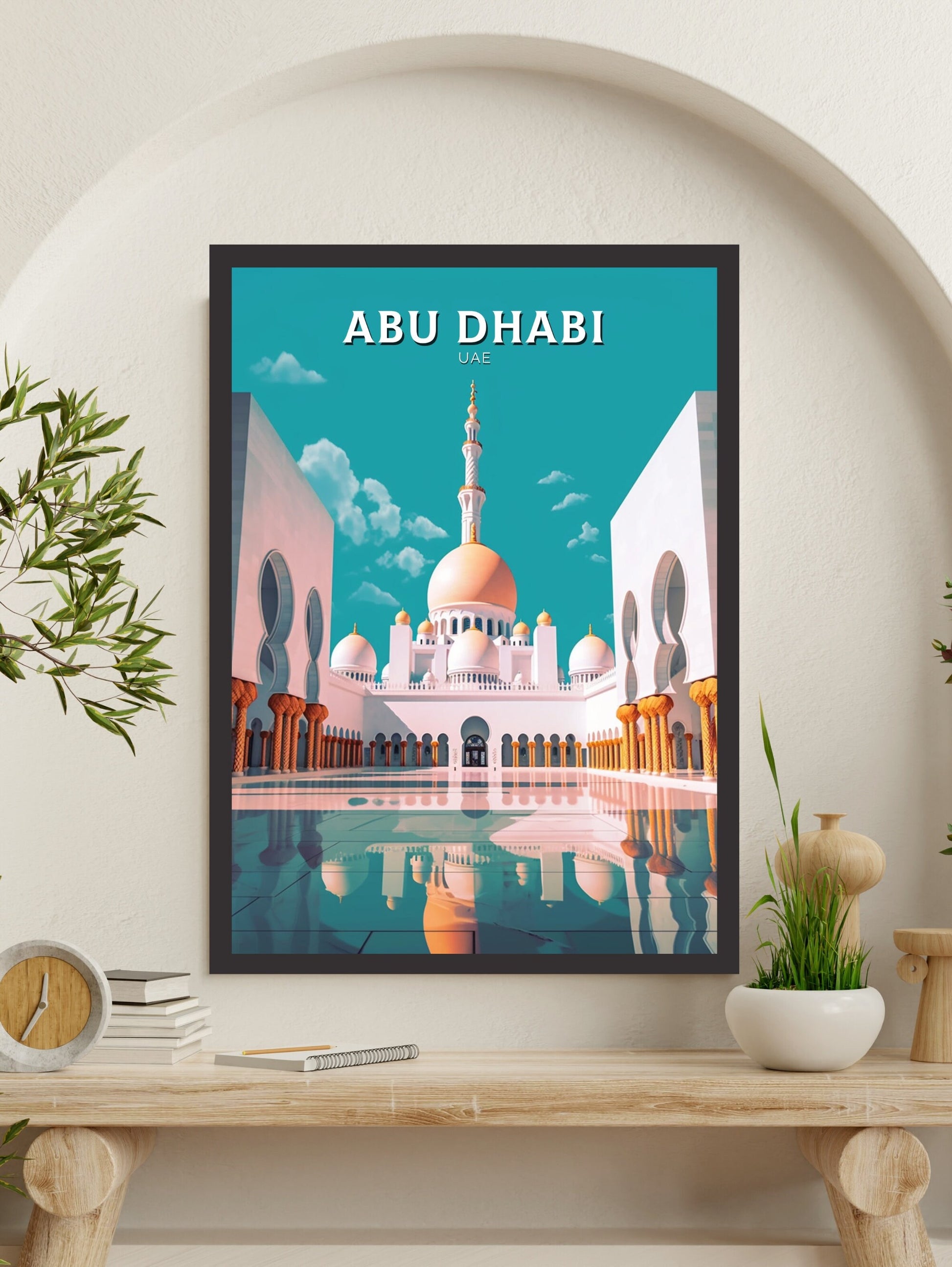 Abu Dhabi Poster | Abu Dhabi Travel Print | Abu Dhabi Illustration | Abu Dhabi Wall Art | Asia Print | UAE Wall Art | UAE Poster | ID 431