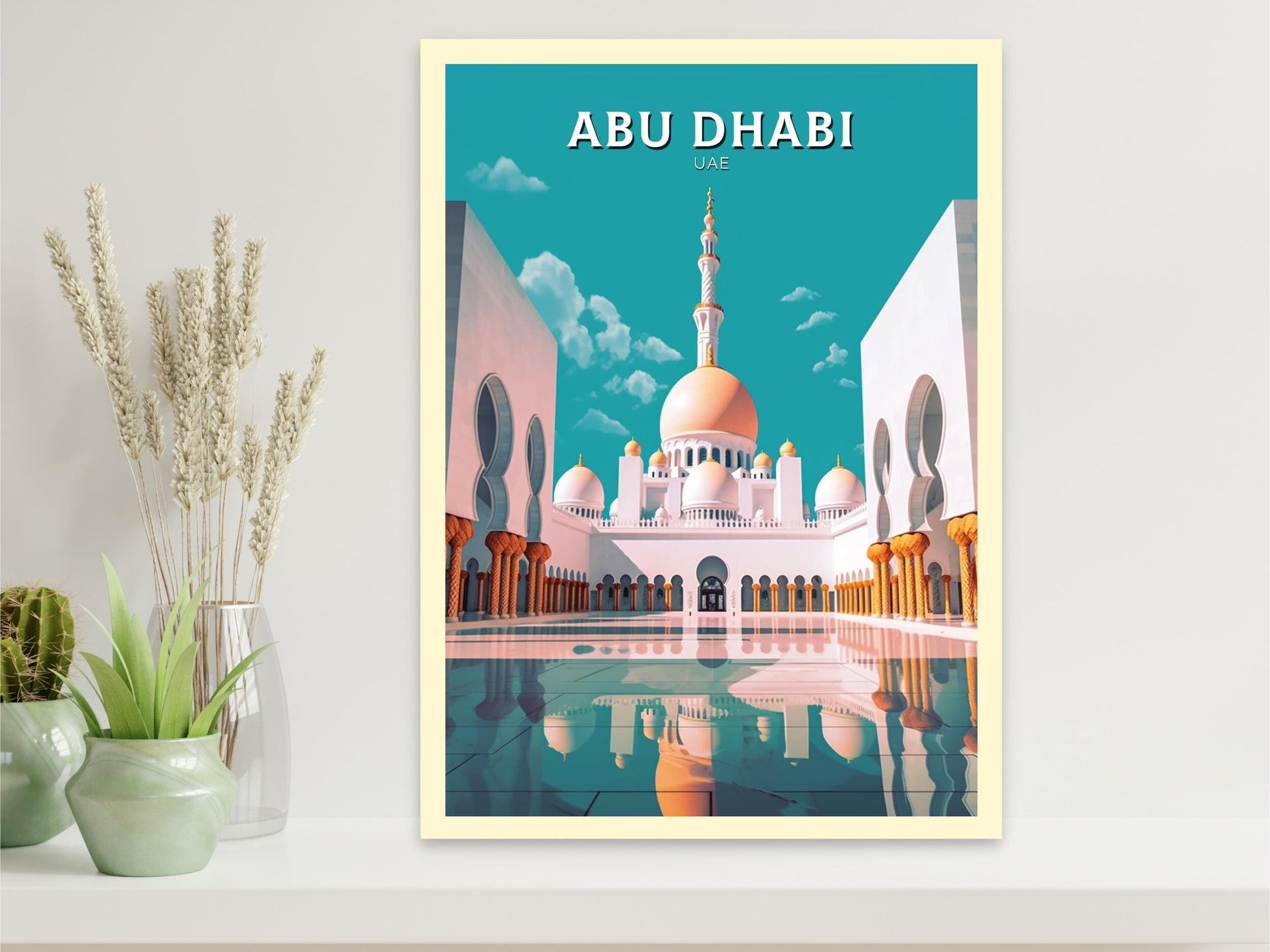 Abu Dhabi Poster | Abu Dhabi Travel Print | Abu Dhabi Illustration | Abu Dhabi Wall Art | Asia Print | UAE Wall Art | UAE Poster | ID 431