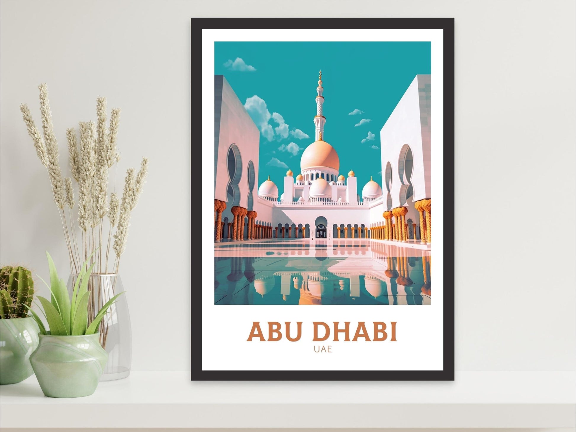 Abu Dhabi Travel Print | Abu Dhabi Poster | Abu Dhabi Illustration | Abu Dhabi Wall Art | Asia Print | UAE Wall Art | UAE Poster | ID 432