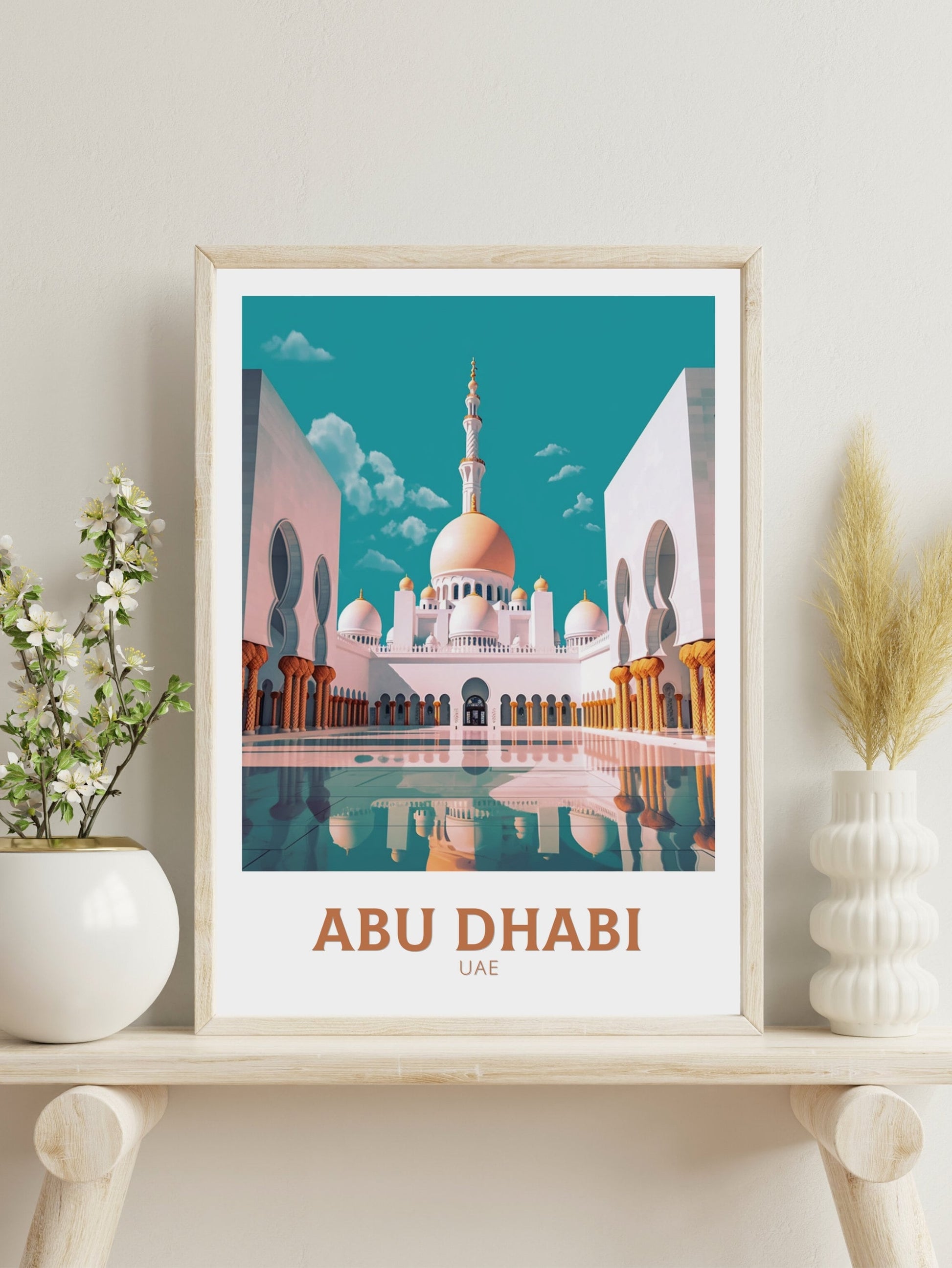 Abu Dhabi Travel Print | Abu Dhabi Poster | Abu Dhabi Illustration | Abu Dhabi Wall Art | Asia Print | UAE Wall Art | UAE Poster | ID 432