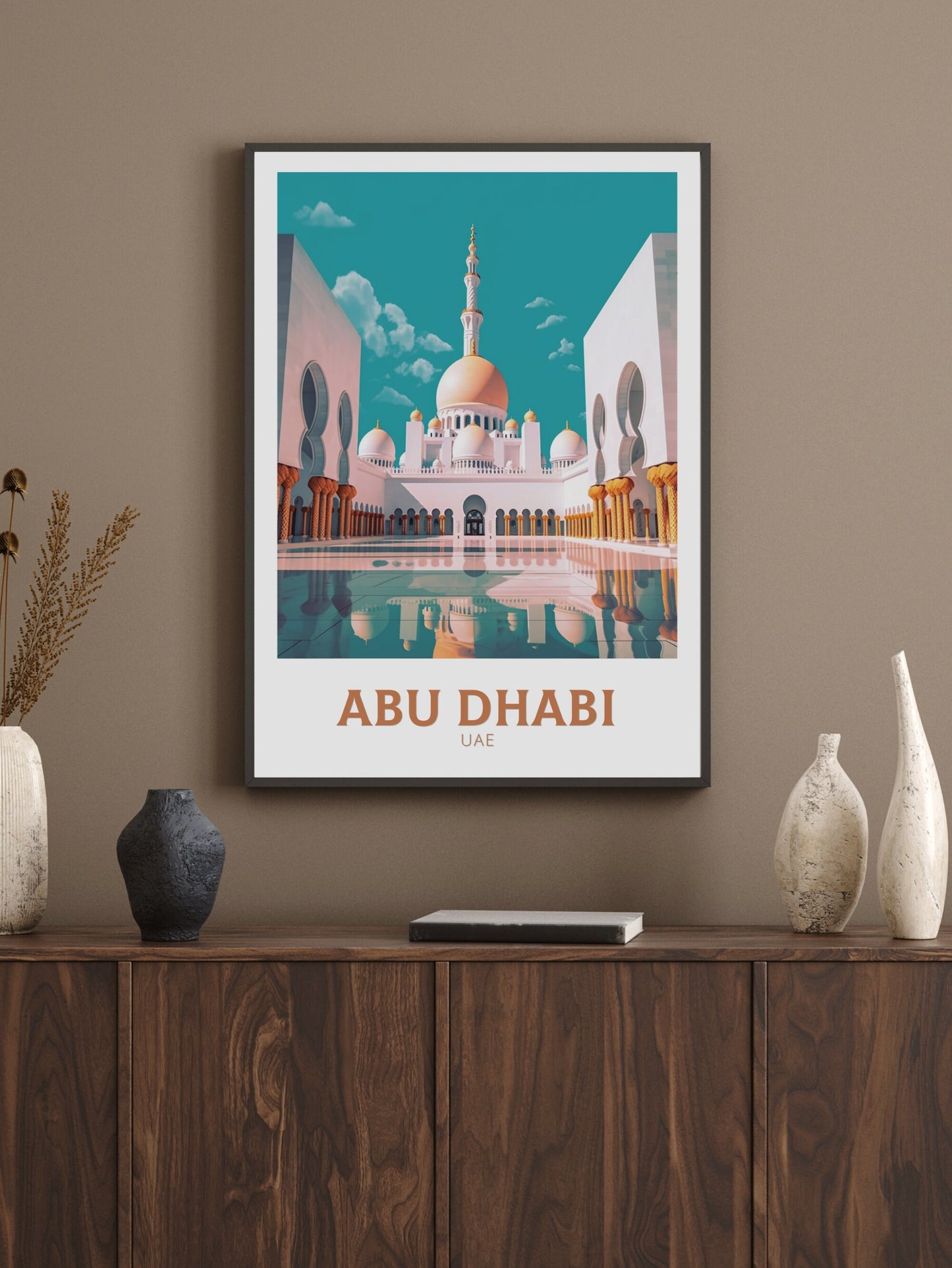 Abu Dhabi Travel Print | Abu Dhabi Poster | Abu Dhabi Illustration | Abu Dhabi Wall Art | Asia Print | UAE Wall Art | UAE Poster | ID 432