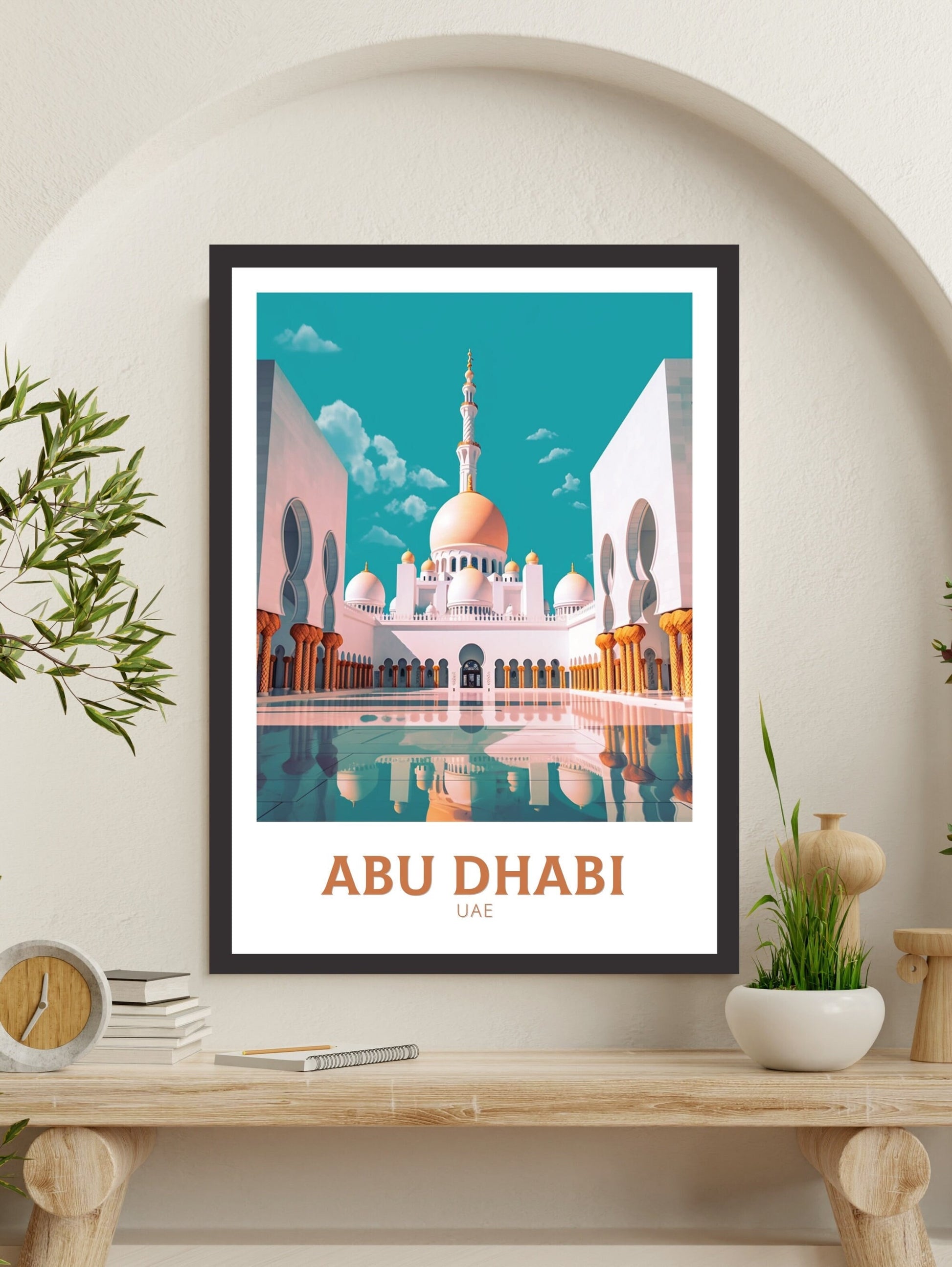 Abu Dhabi Travel Print | Abu Dhabi Poster | Abu Dhabi Illustration | Abu Dhabi Wall Art | Asia Print | UAE Wall Art | UAE Poster | ID 432