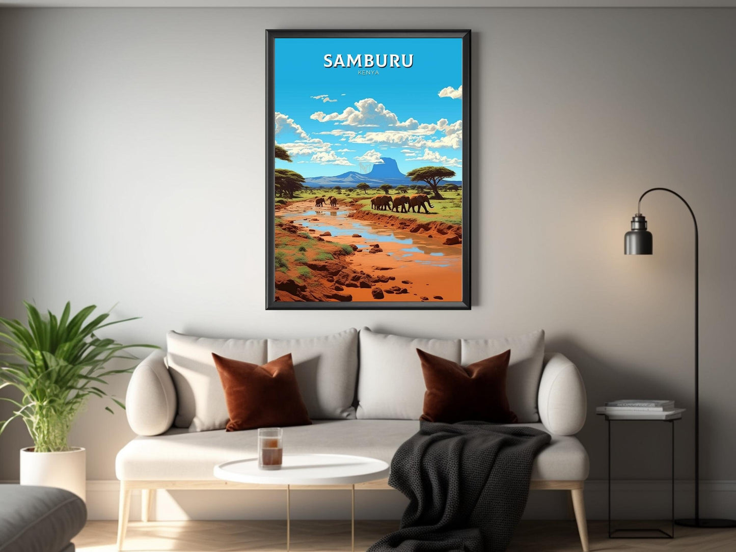 Samburu Travel Print | Samburu Travel Poster | Samburu Illustration | Samburu Wall Art | Africa Print | Kenya Home Décor | ID 434