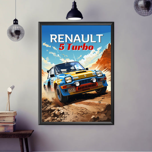 Renault 5 Turbo Poster, Renault 5 Turbo Print, 1980s Car Print, Vintage Car Print, Car Print, Car Poster, Car Art, Rally Car Print, Classic