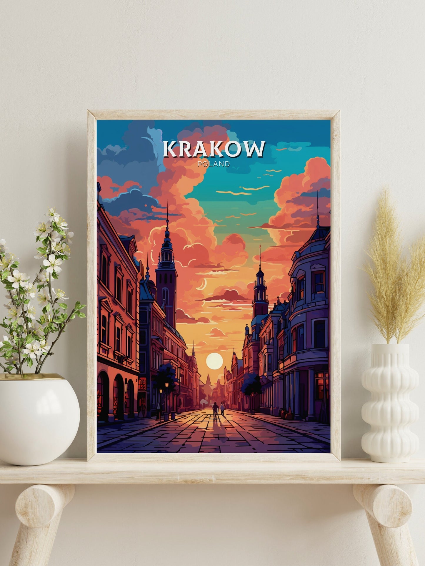 Krakow Poster | Krakow Travel Print | Krakow Illustration | Krakow Wall Art | Poland Print | Krakow Poland Painting | Krakow Design | ID 435