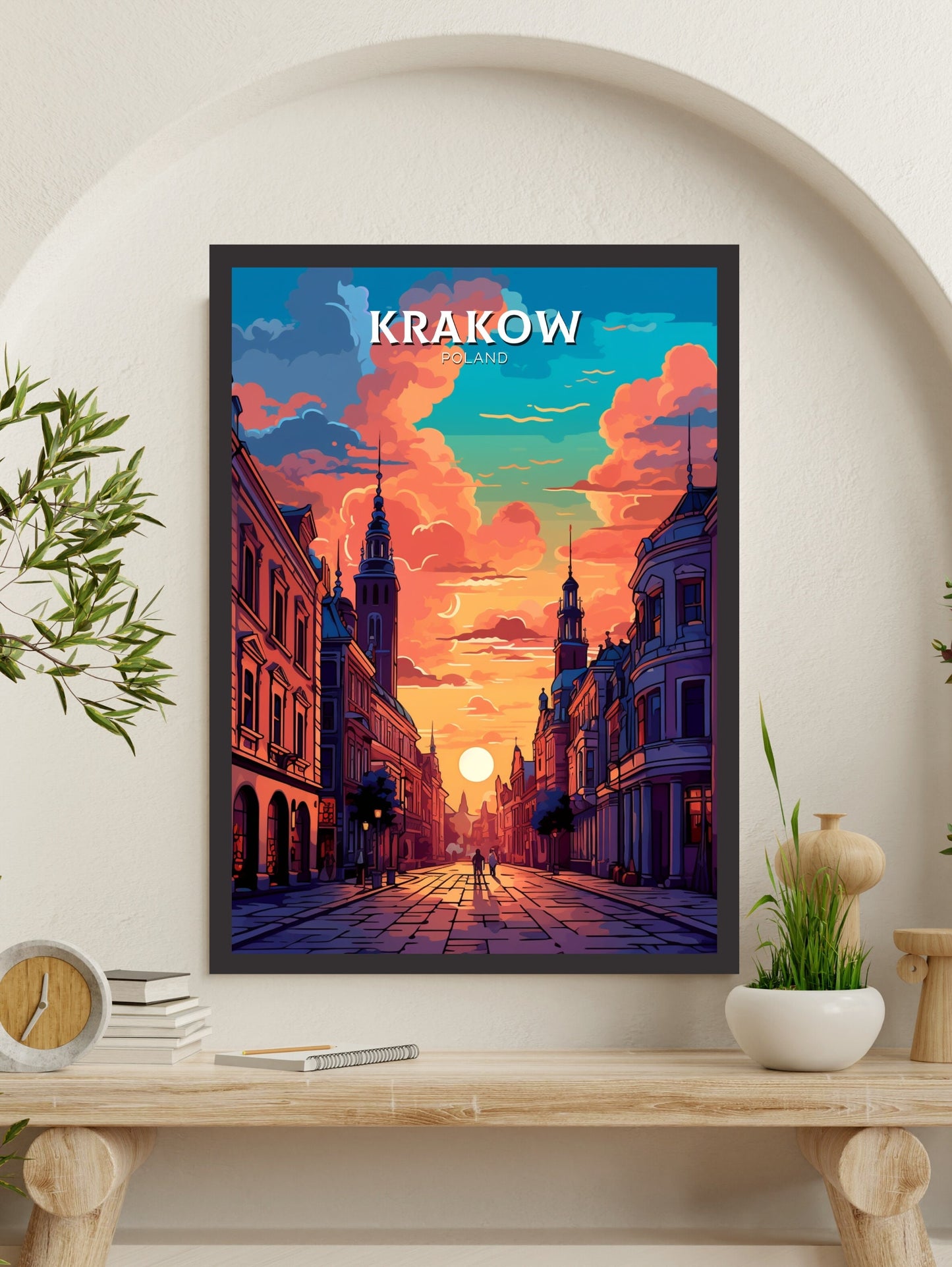 Krakow Poster | Krakow Travel Print | Krakow Illustration | Krakow Wall Art | Poland Print | Krakow Poland Painting | Krakow Design | ID 435