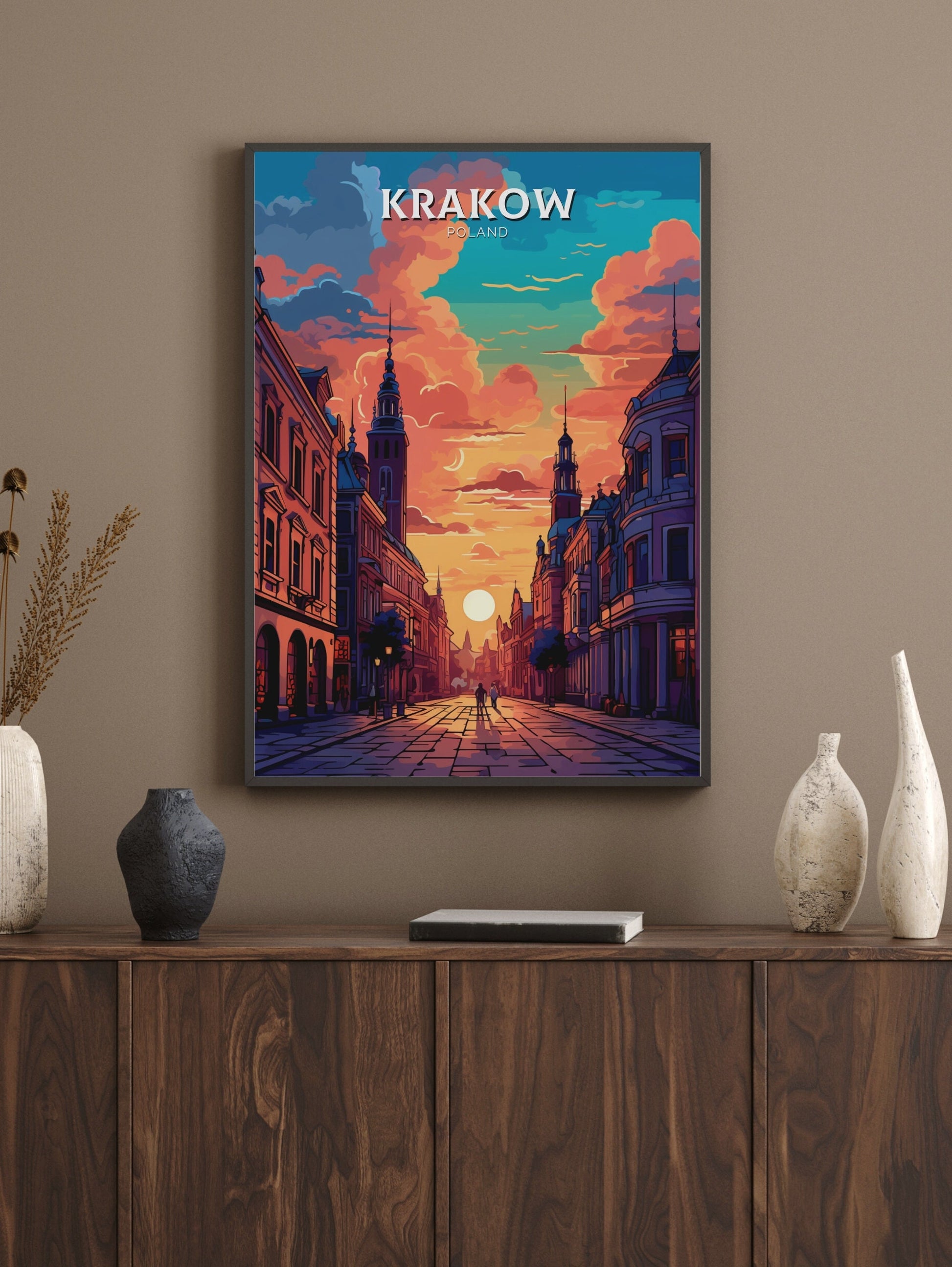 Krakow Poster | Krakow Travel Print | Krakow Illustration | Krakow Wall Art | Poland Print | Krakow Poland Painting | Krakow Design | ID 435